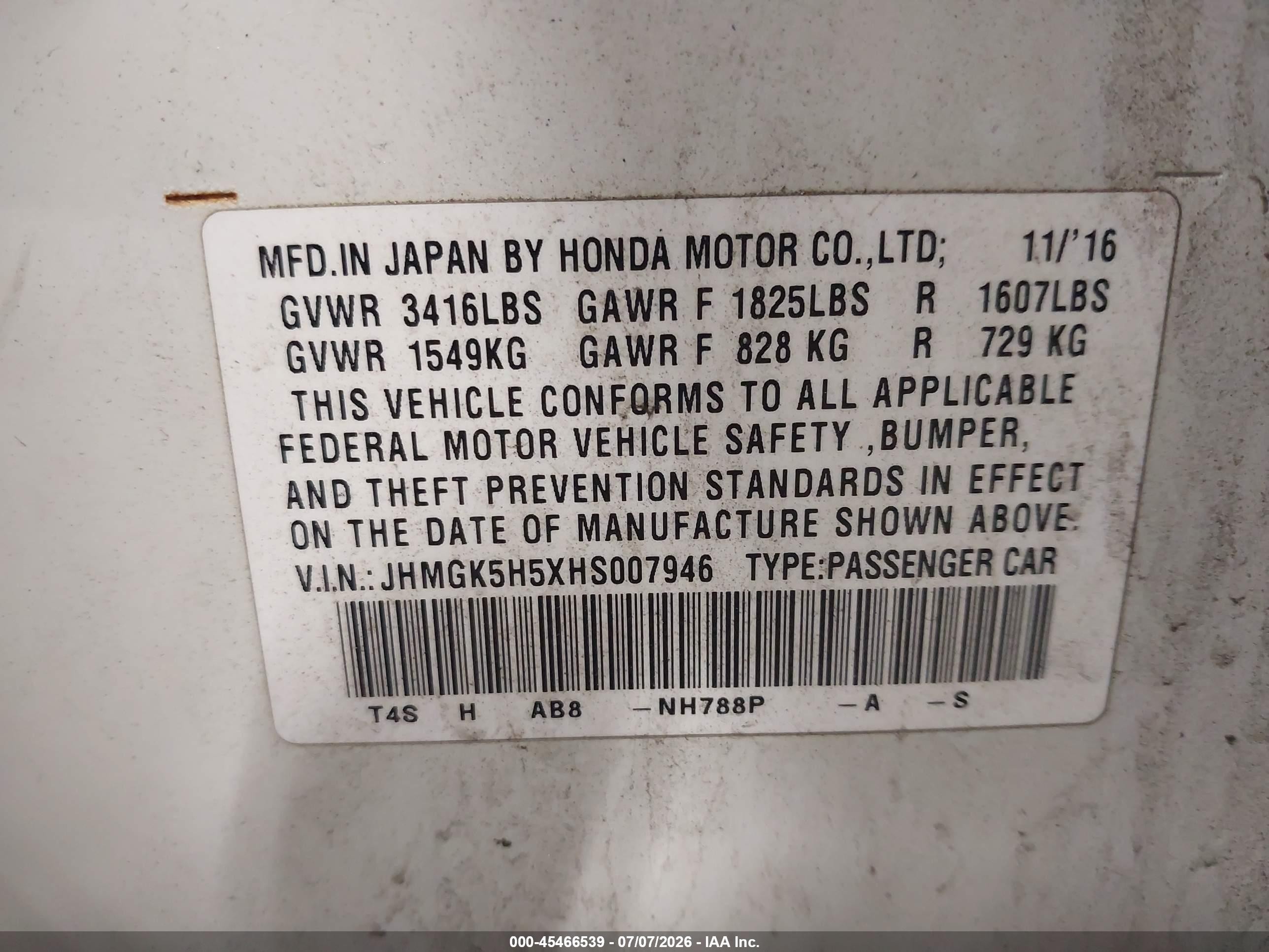 2017 Honda Fit Lx White vin: JHMGK5H5XHS007946