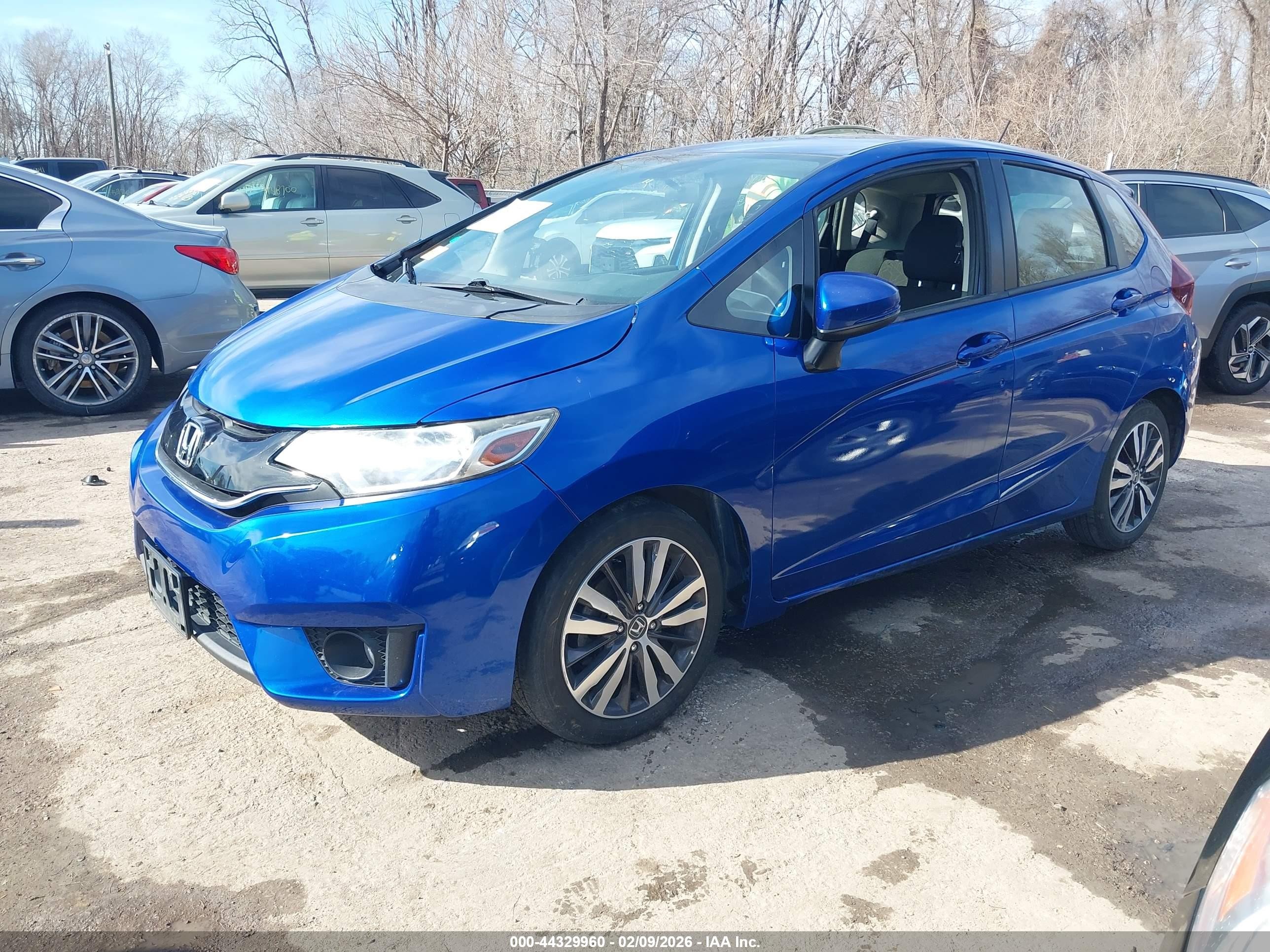 2017 Honda Fit Ex Синий vin: JHMGK5H75HS010674