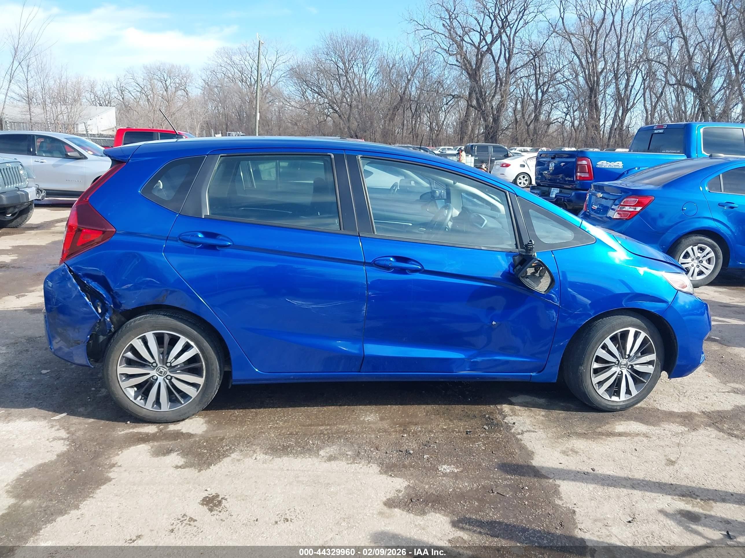 2017 Honda Fit Ex Синий vin: JHMGK5H75HS010674