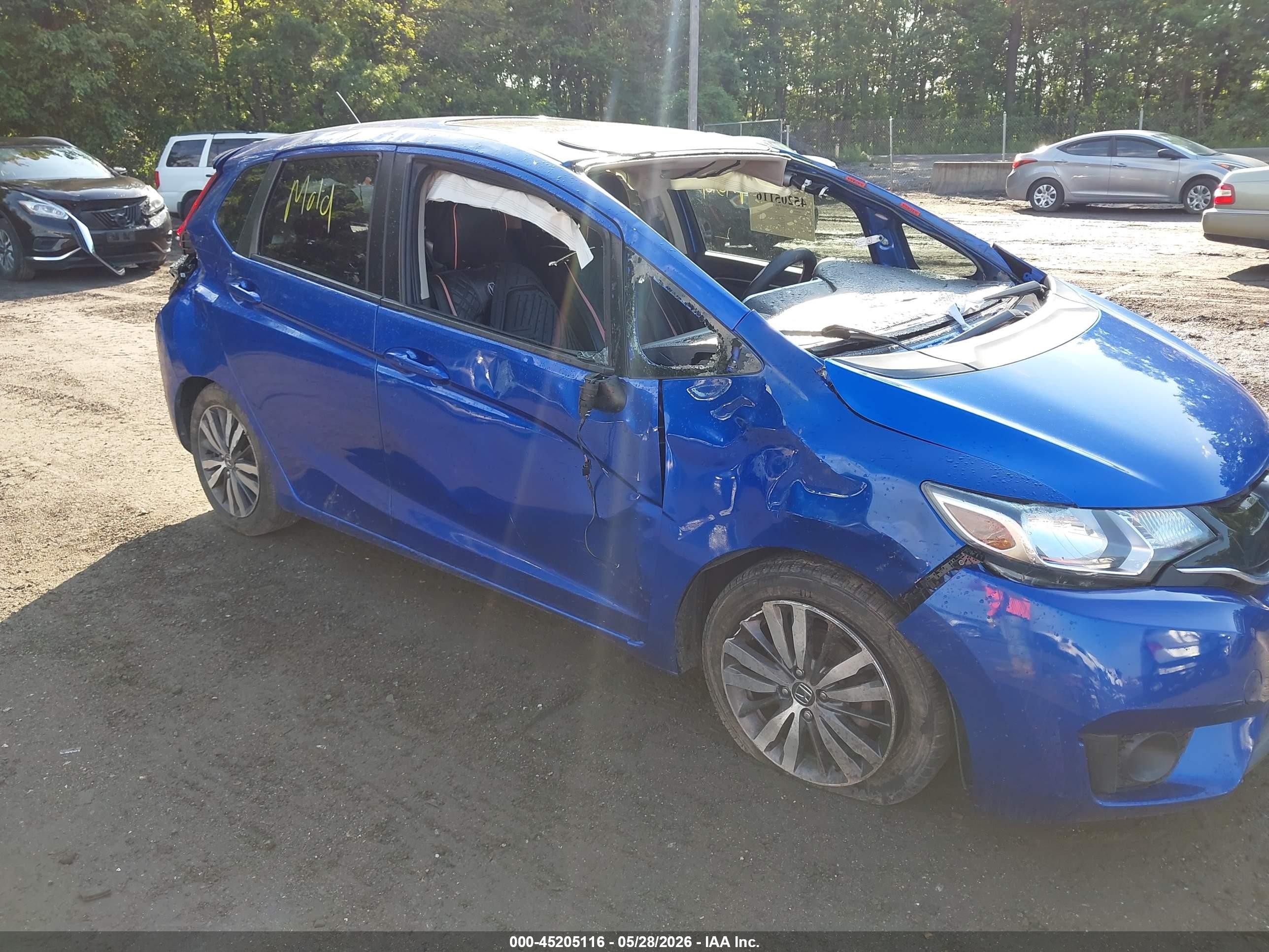 2016 Honda Fit Ex Синий vin: JHMGK5H79GX010016