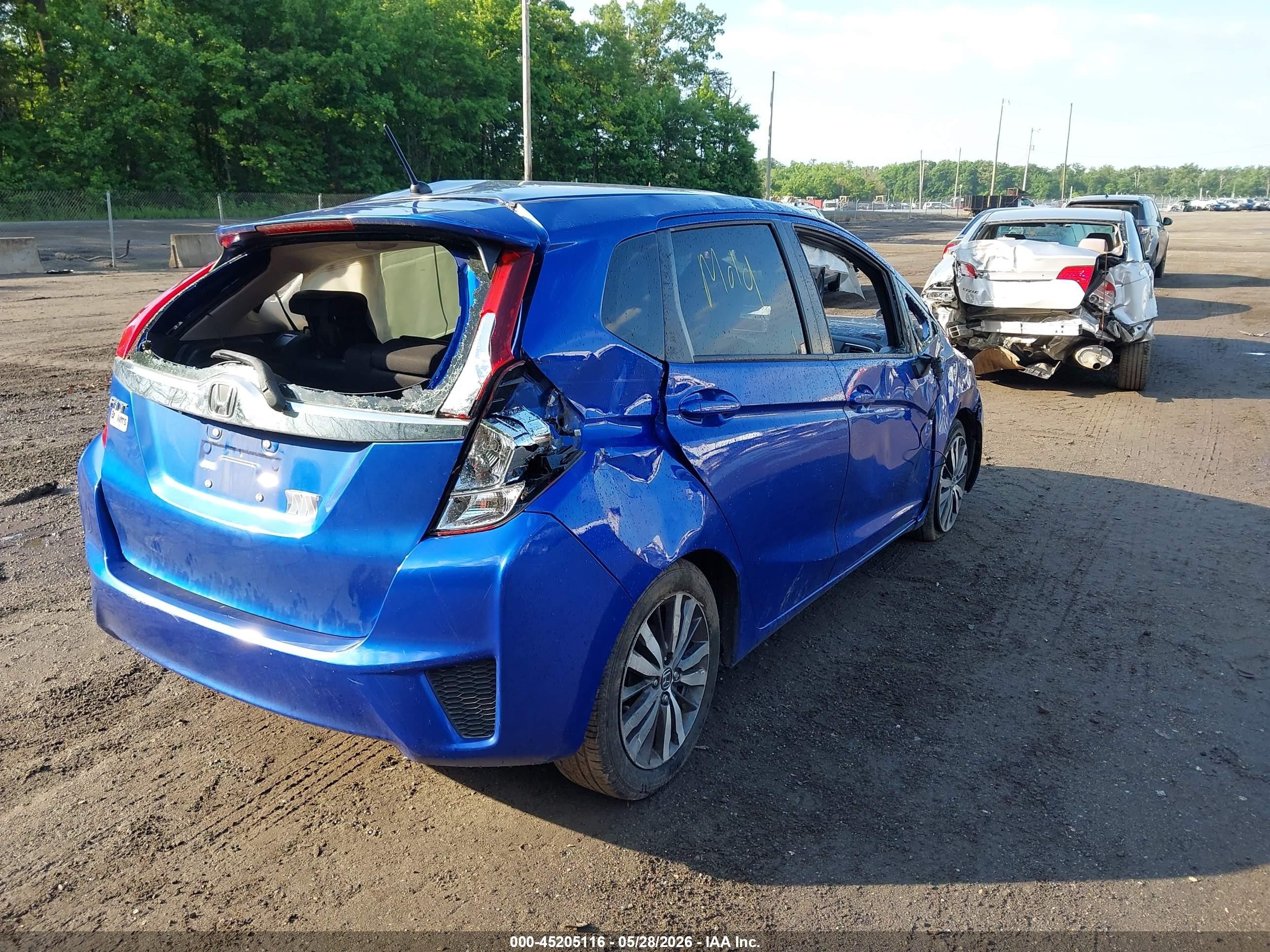 2016 Honda Fit Ex Синий vin: JHMGK5H79GX010016
