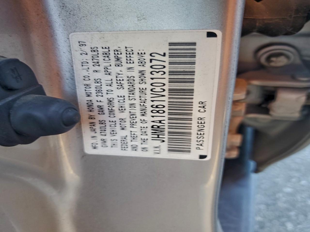 1997 Honda Odyssey Base Серебряный vin: JHMRA1861VC013072