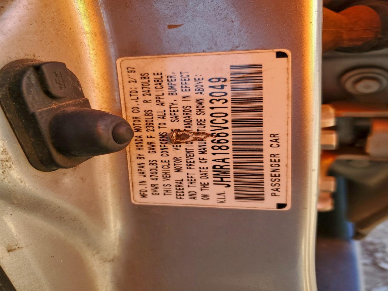 1997 Honda Odyssey Base Silver vin: JHMRA1866VC013049