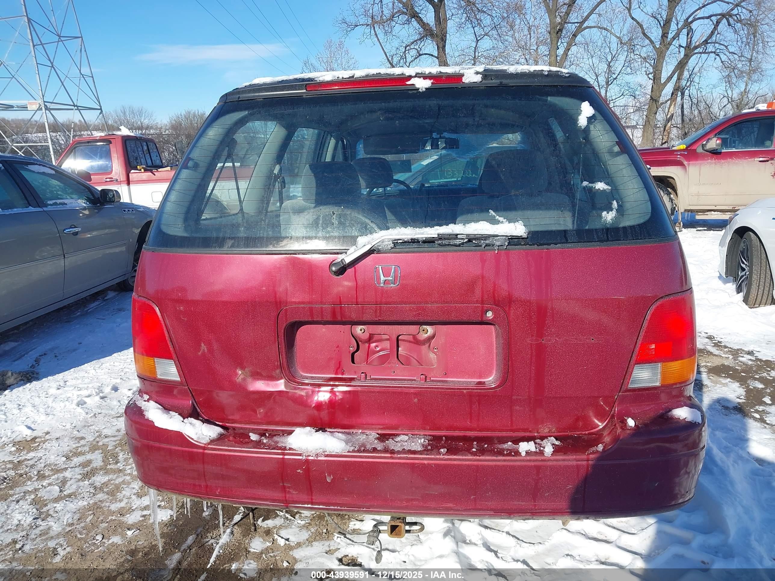 1995 Honda Odyssey Lx/ex Red vin: JHMRA186XSC028701