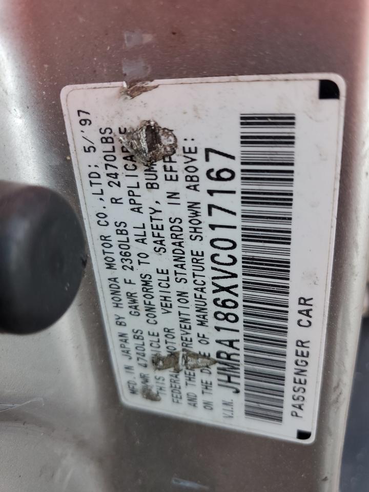 1997 Honda Odyssey Base Gray vin: JHMRA186XVC017167