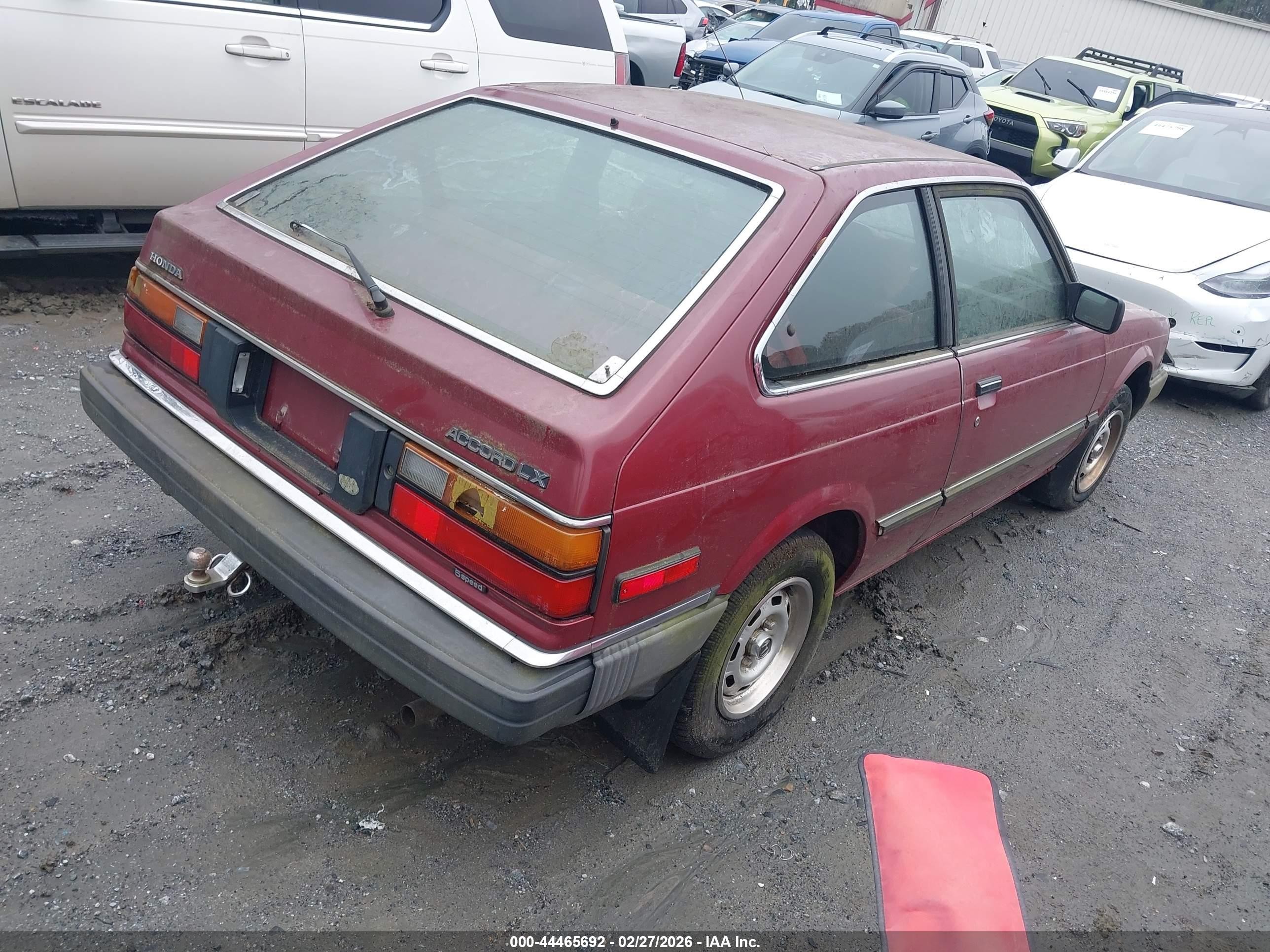 1983 Honda Accord Lx Red vin: JHMSZ5336DC121961