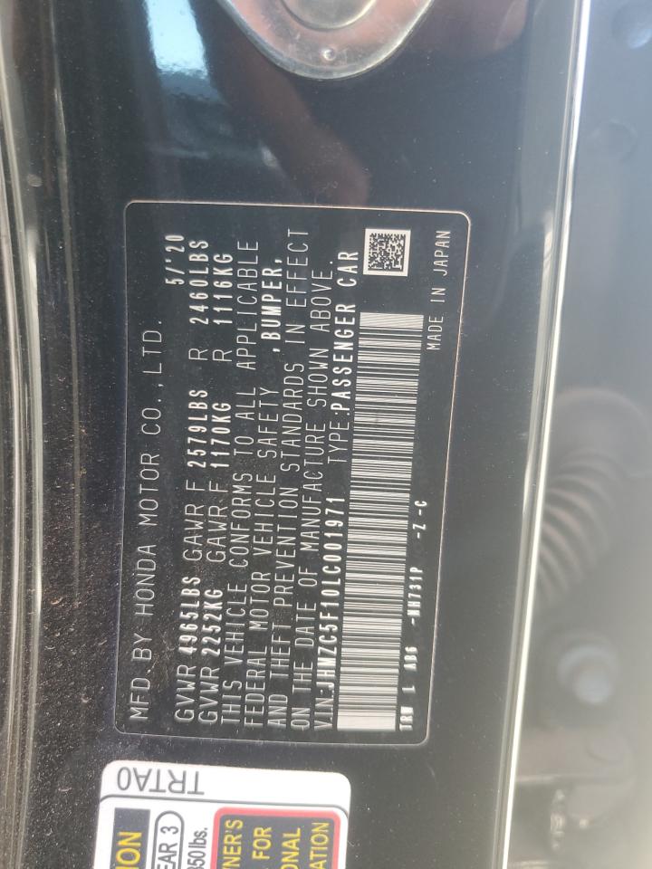 2020 Honda Clarity Black vin: JHMZC5F10LC001971