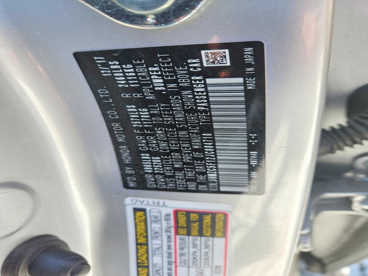 2018 Honda Clarity Silver vin: JHMZC5F12JC004710