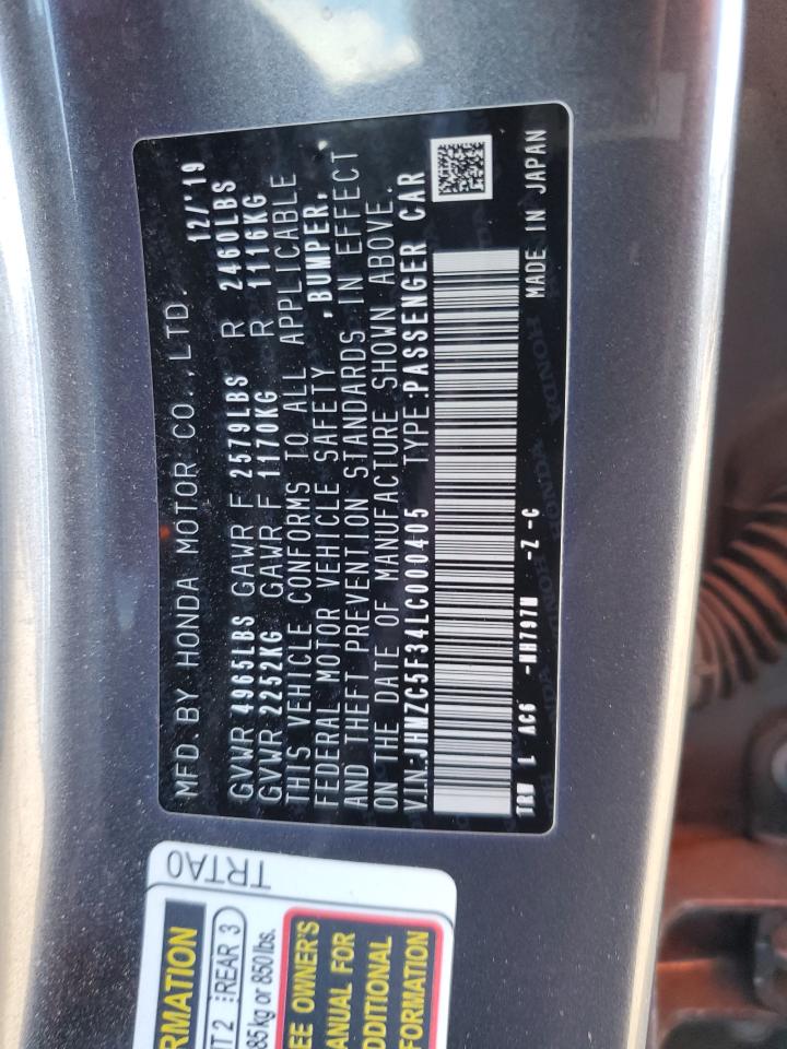 2020 Honda Clarity Touring Charcoal vin: JHMZC5F34LC000405