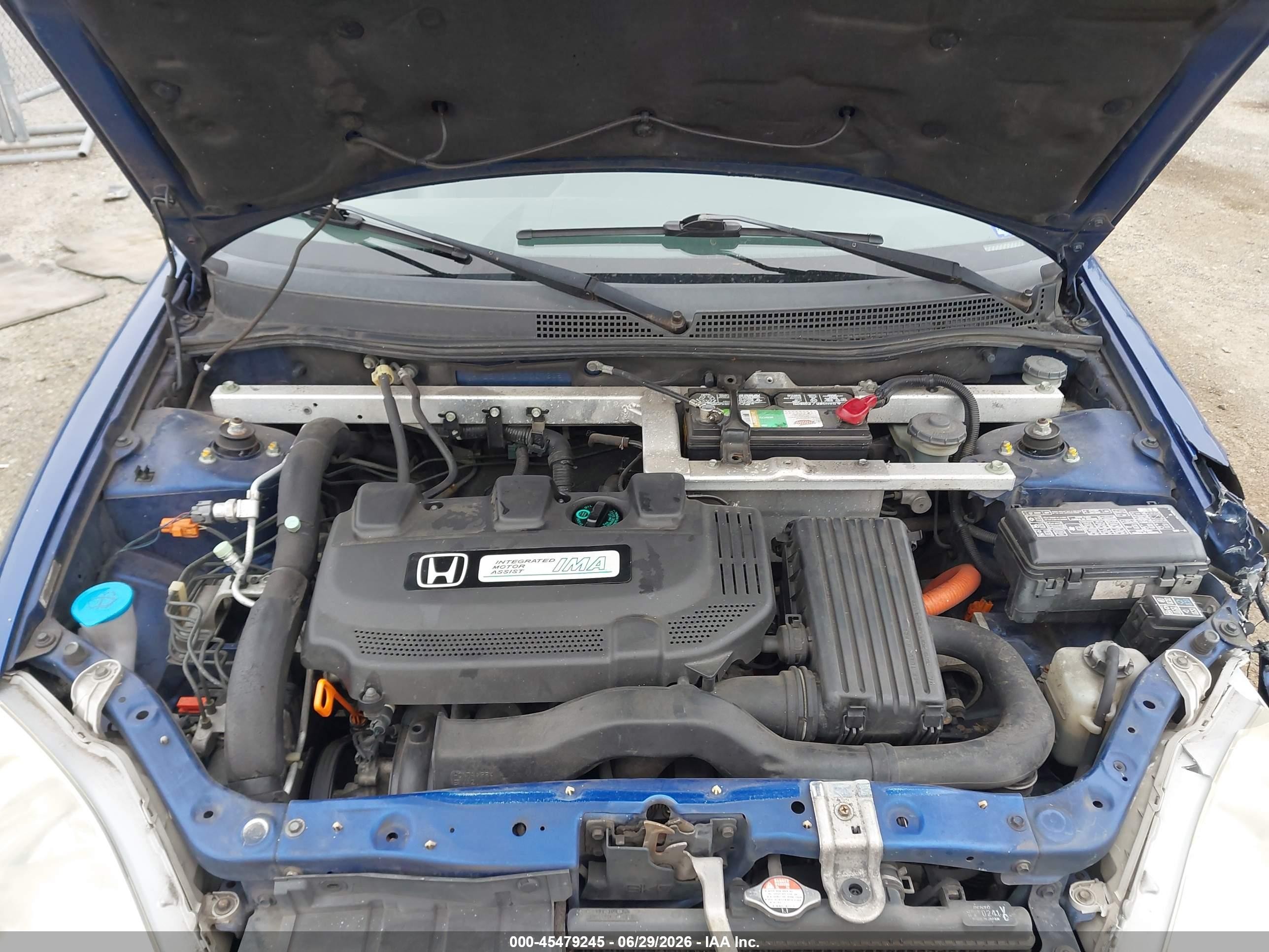 2001 Honda Insight   Синий vin: JHMZE13721T001205