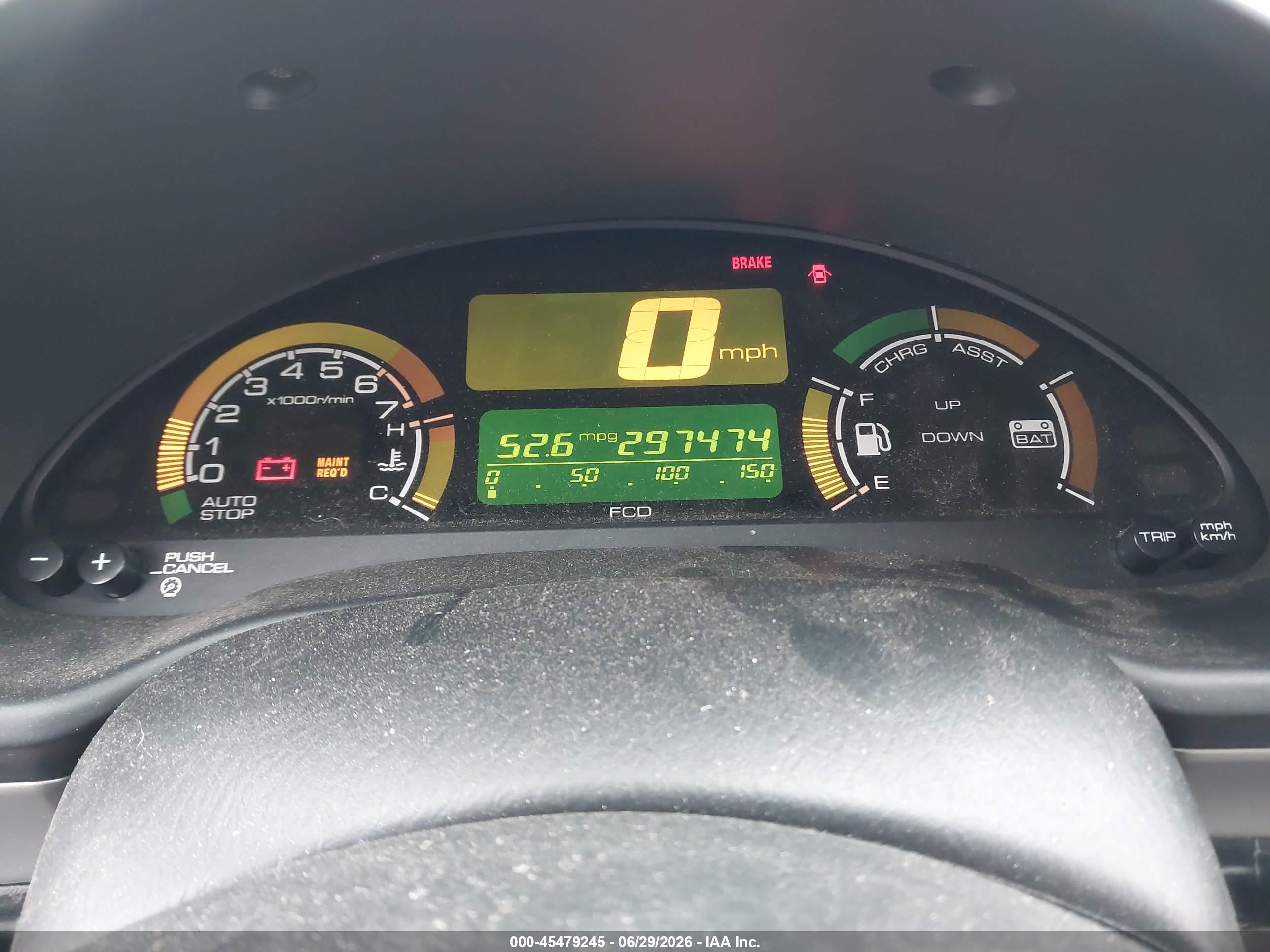2001 Honda Insight   Синий vin: JHMZE13721T001205