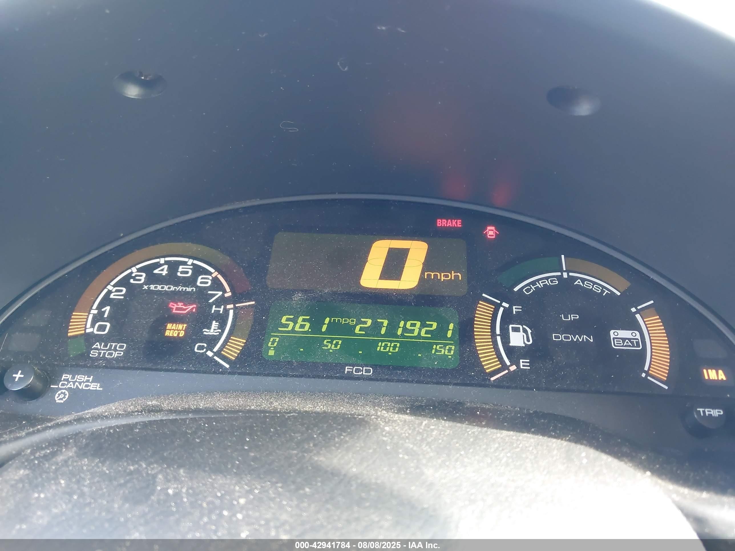 2000 Honda Insight   Красный vin: JHMZE1378YT004572