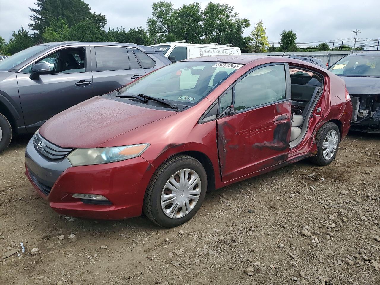 2010 Honda Insight Lx Red vin: JHMZE2H50AS004915
