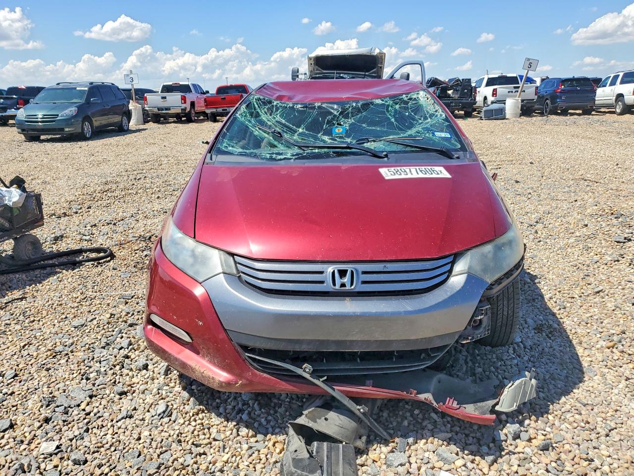 2010 Honda Insight Lx Maroon vin: JHMZE2H51AS007760