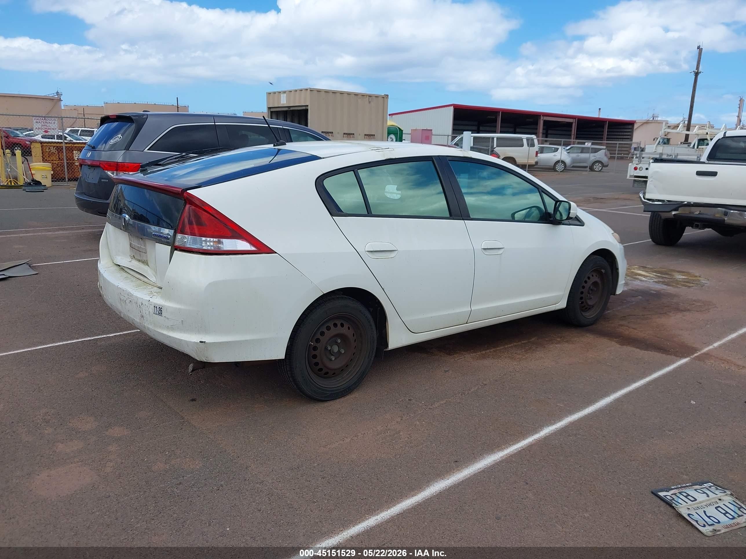 2012 Honda Insight Lx White vin: JHMZE2H54CS002474