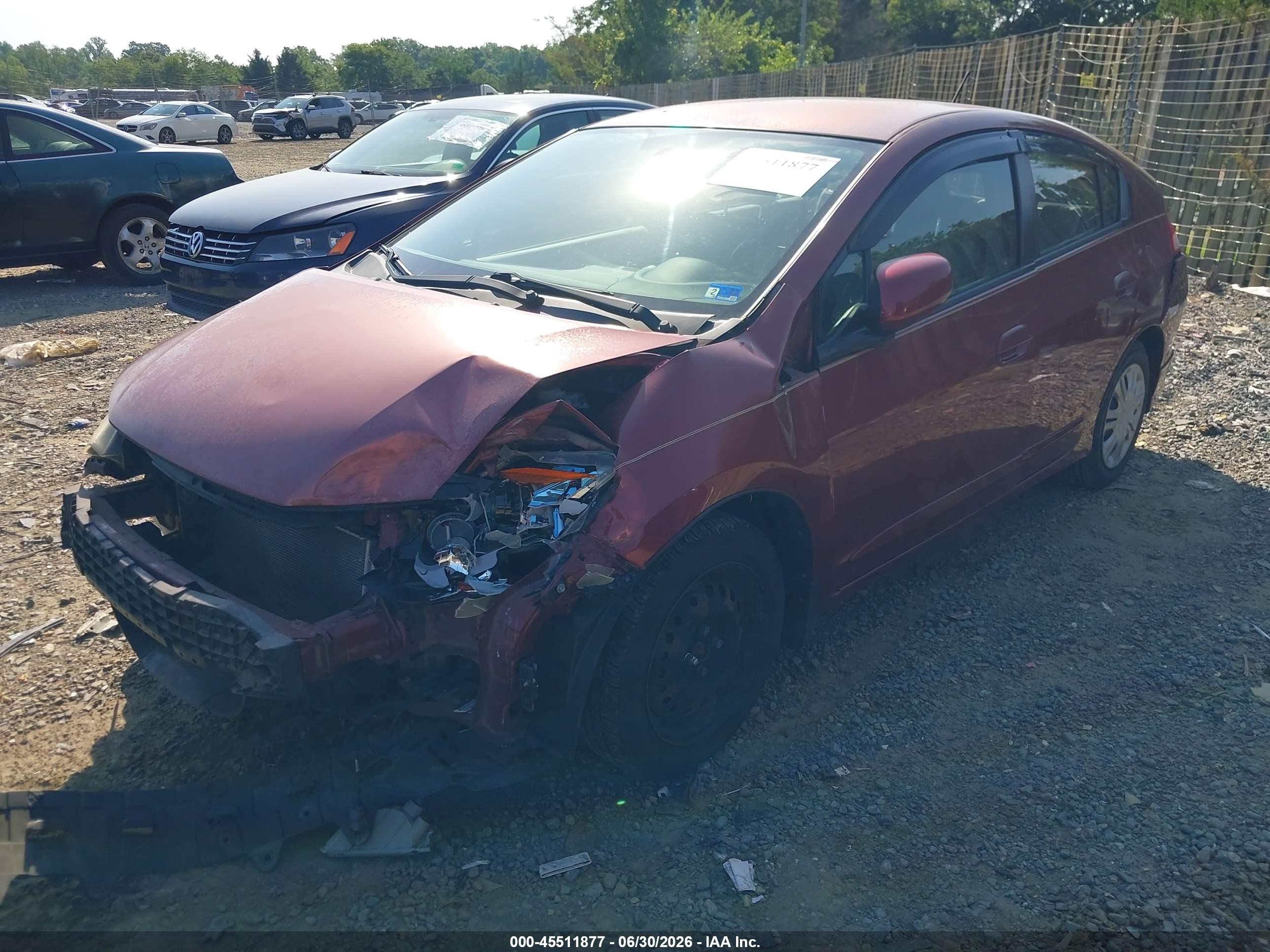2010 Honda Insight Lx Burgundy vin: JHMZE2H55AS003064