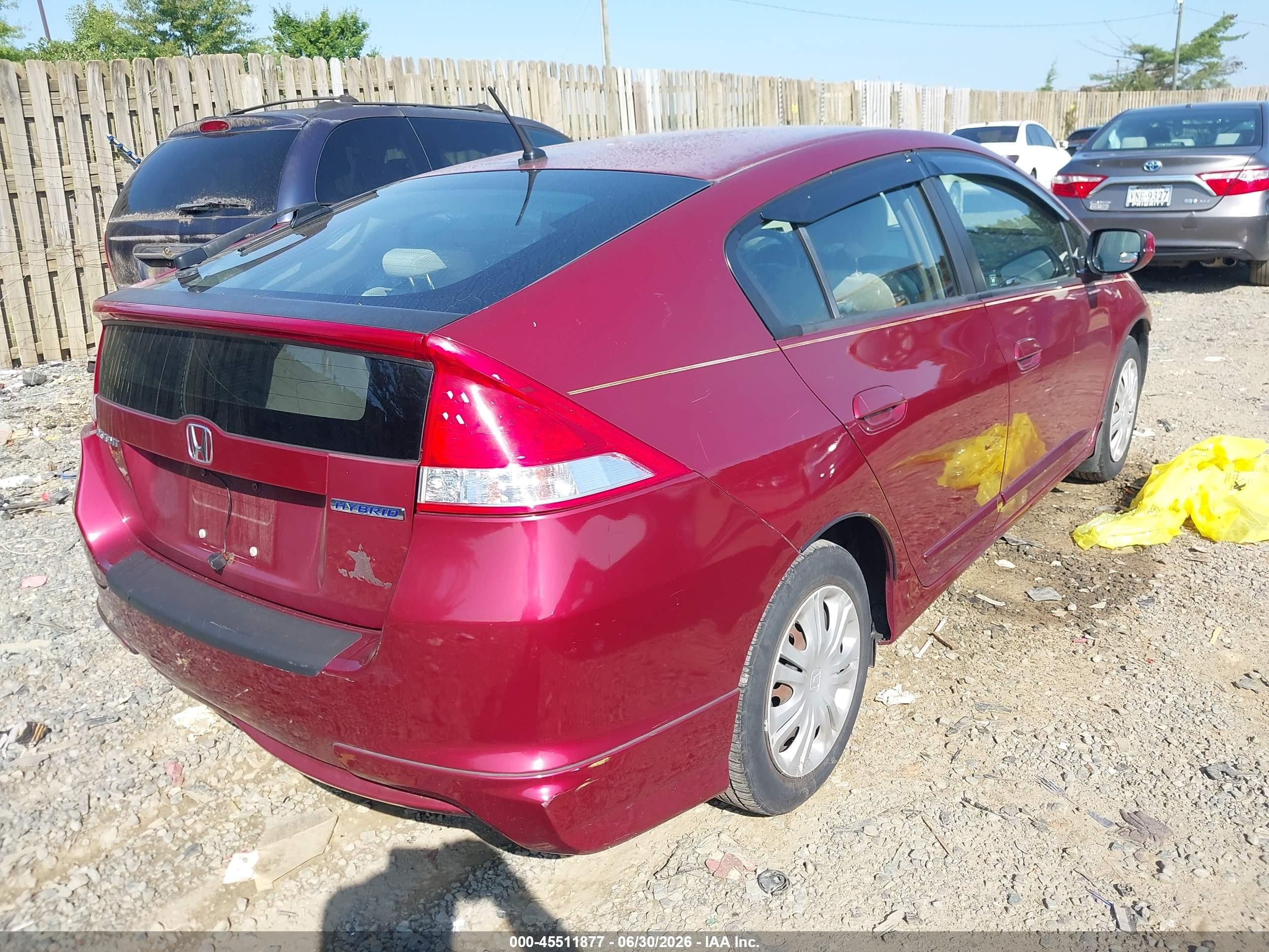 2010 Honda Insight Lx Burgundy vin: JHMZE2H55AS003064