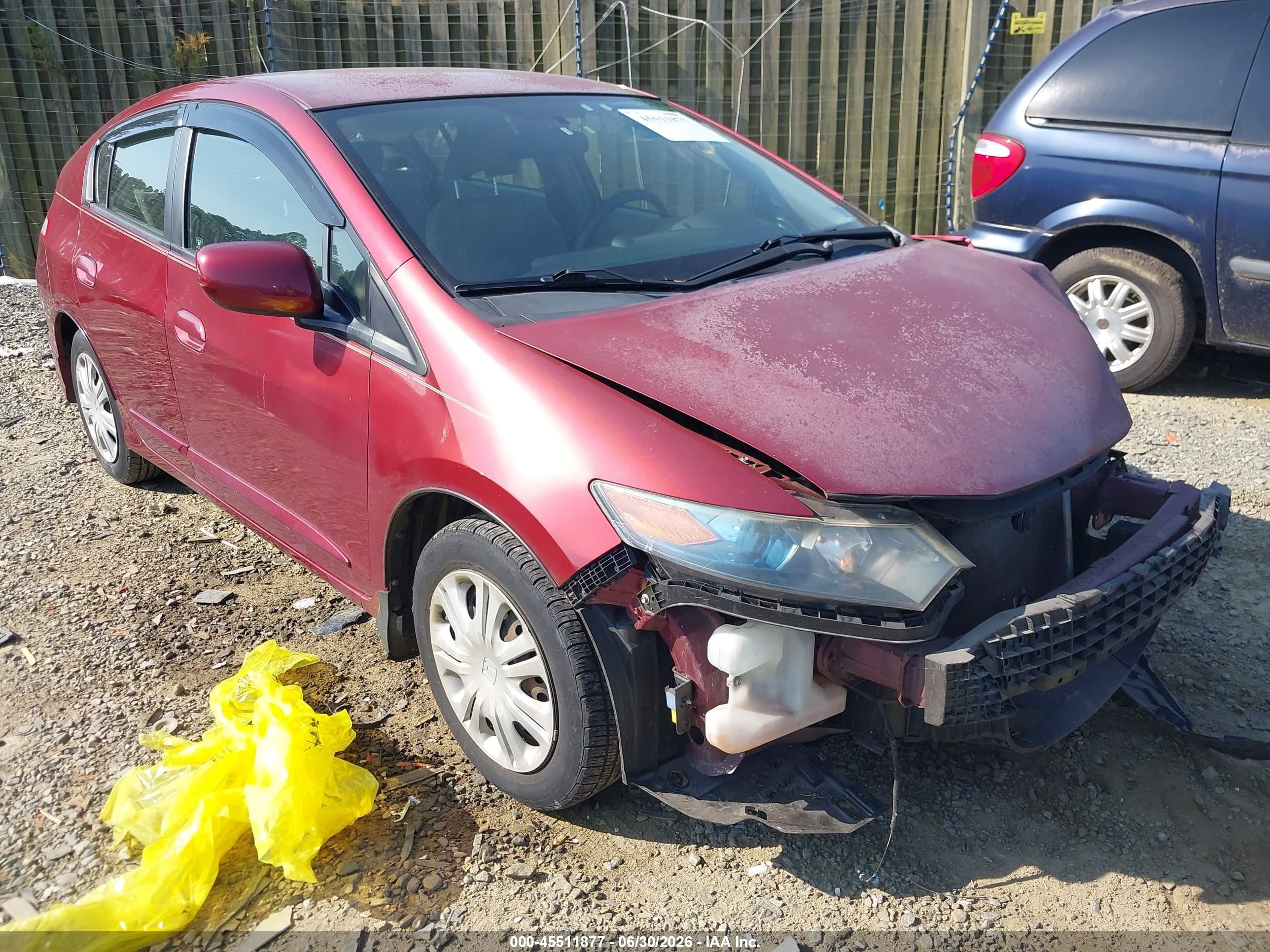 2010 Honda Insight Lx Burgundy vin: JHMZE2H55AS003064