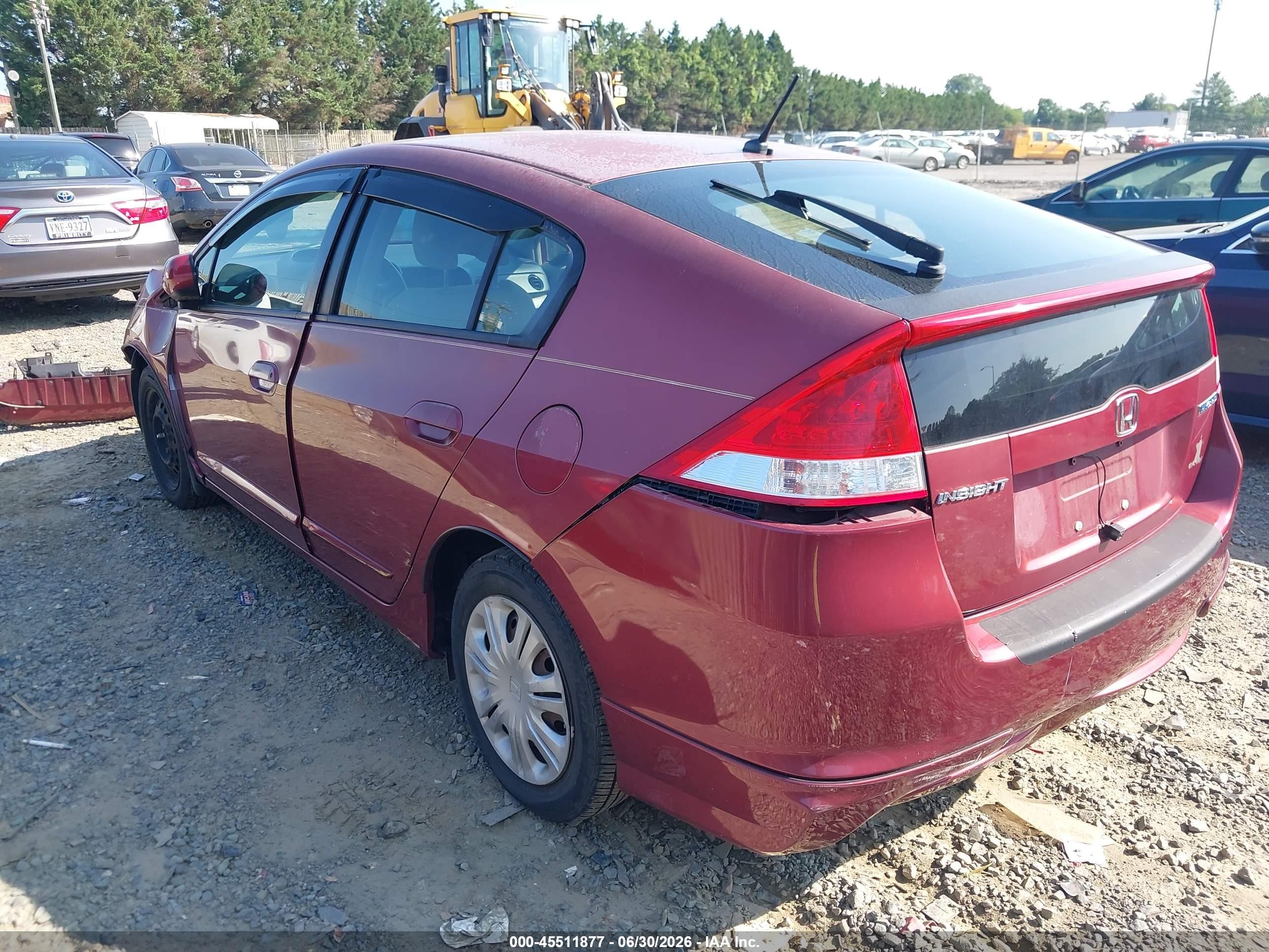 2010 Honda Insight Lx Burgundy vin: JHMZE2H55AS003064