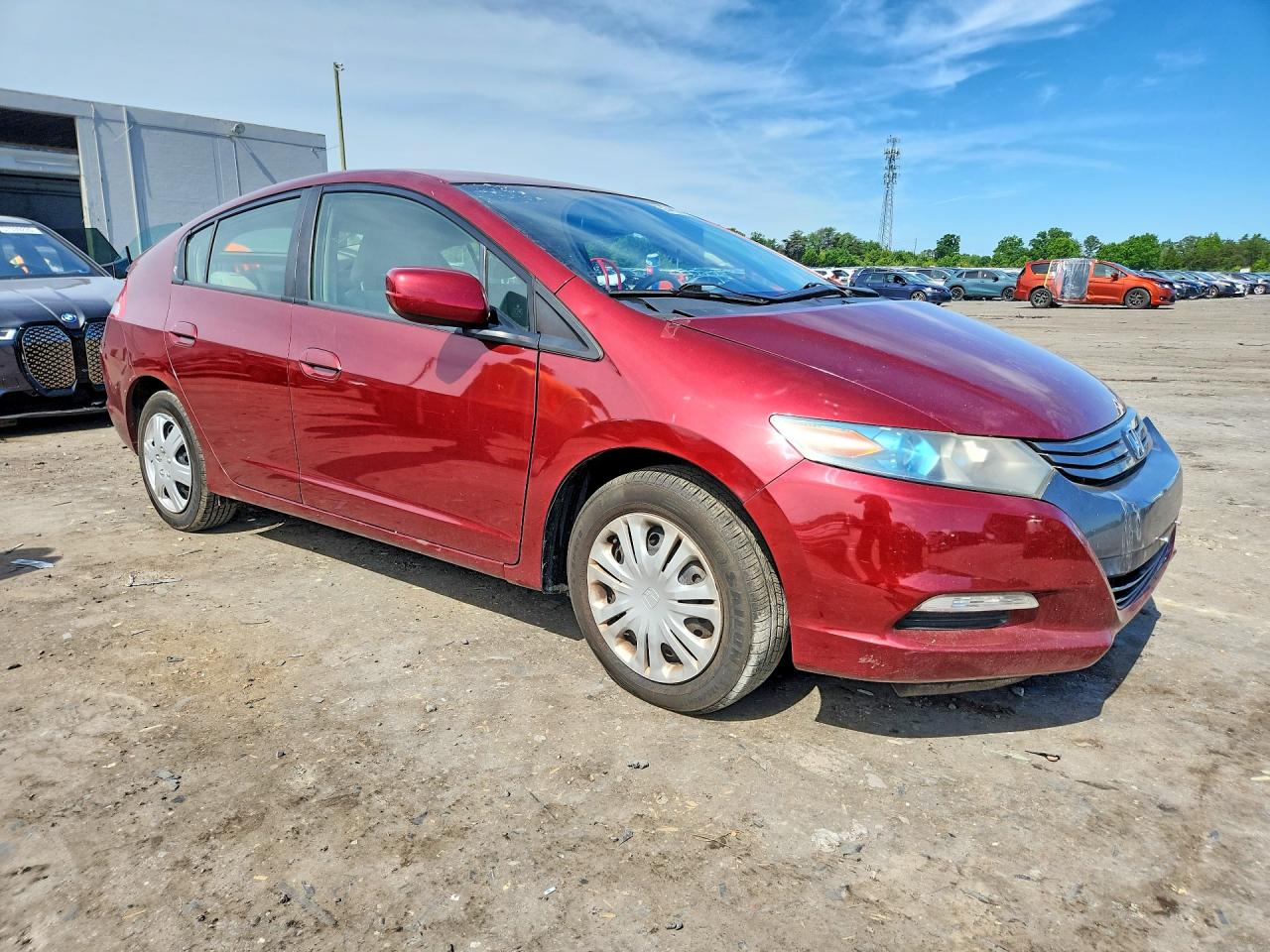 2010 Honda Insight Lx Red vin: JHMZE2H56AS033724