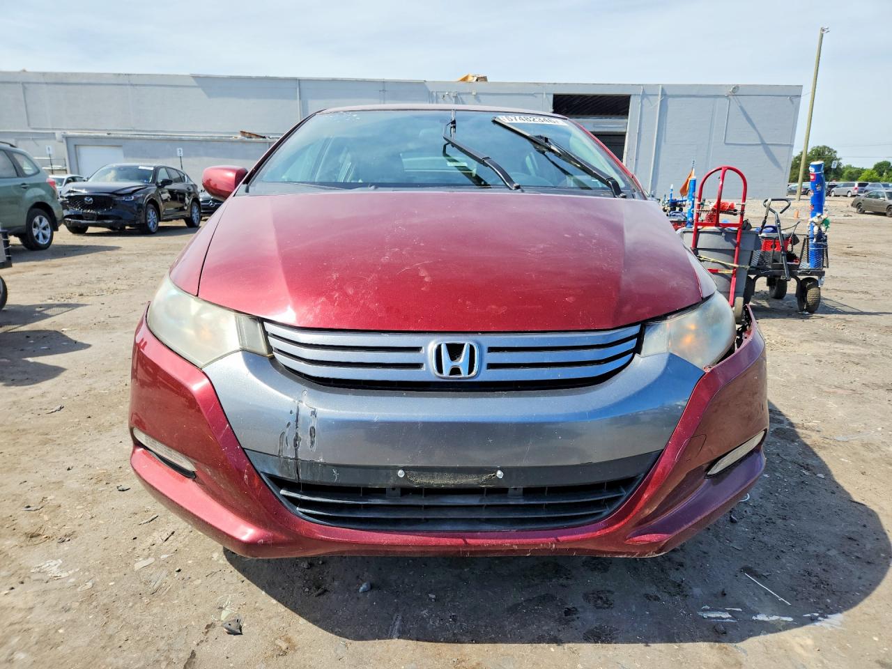 2010 Honda Insight Lx Red vin: JHMZE2H56AS033724
