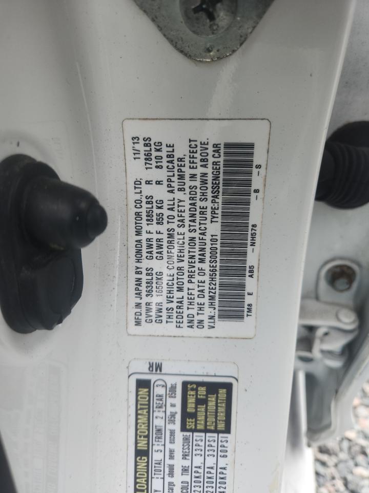 2014 Honda Insight Lx White vin: JHMZE2H56ES000101