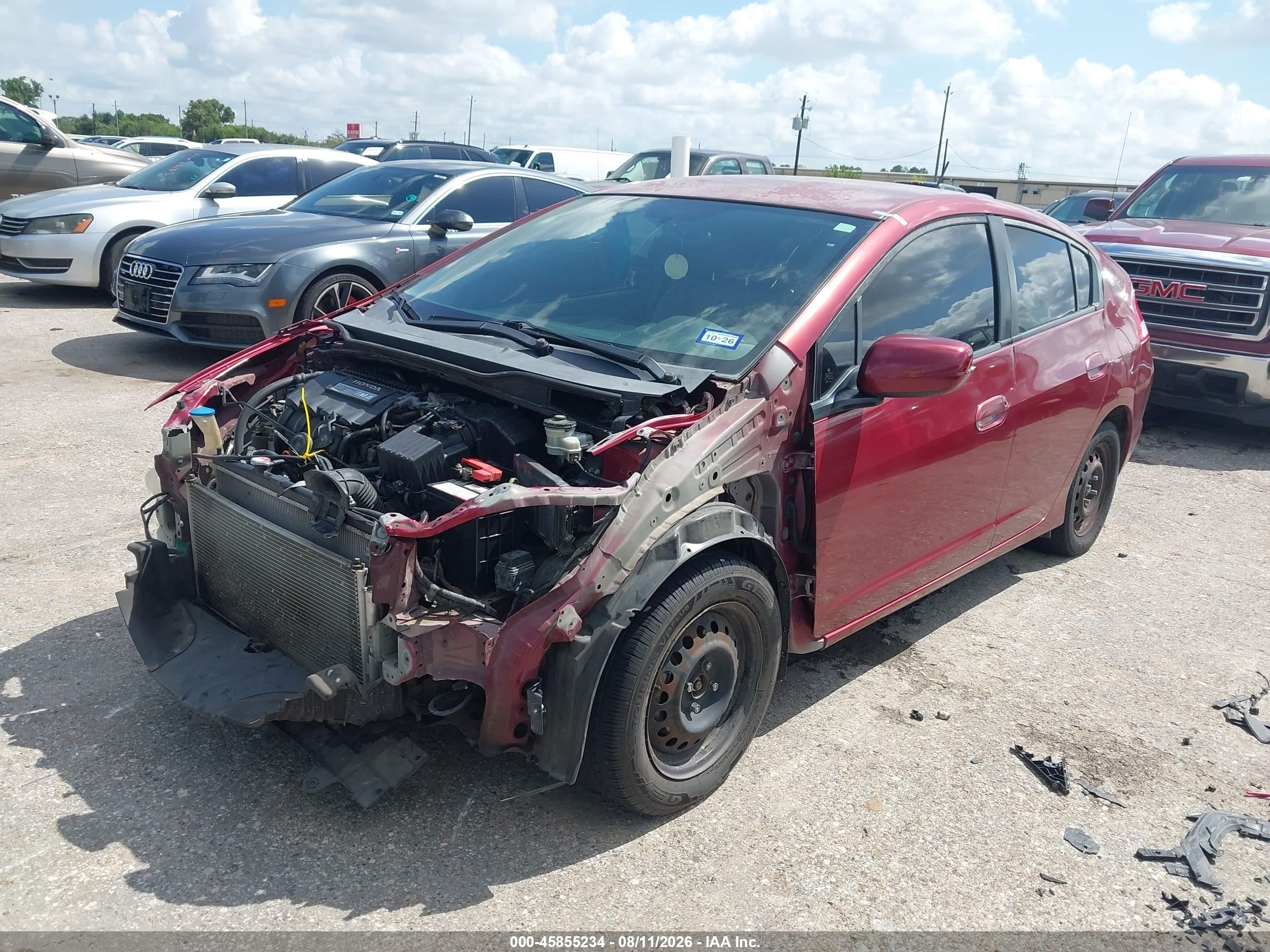 2010 Honda Insight Lx Burgundy vin: JHMZE2H58AS012471