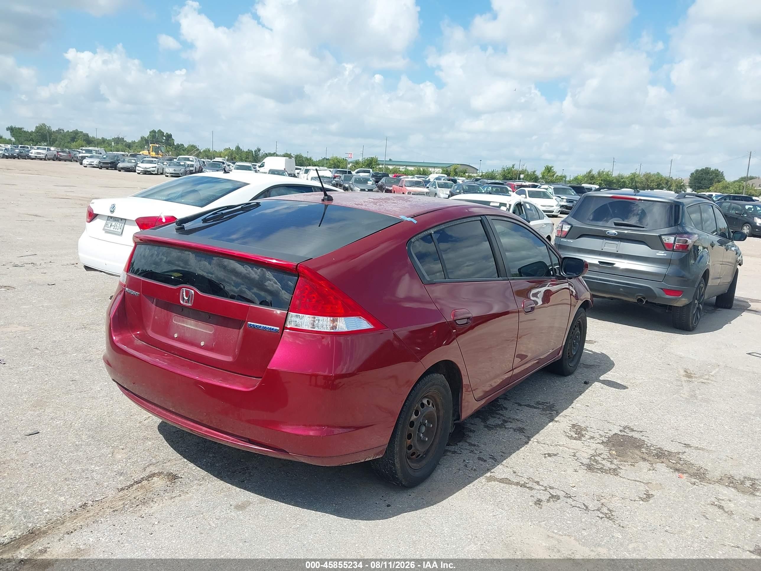 2010 Honda Insight Lx Burgundy vin: JHMZE2H58AS012471