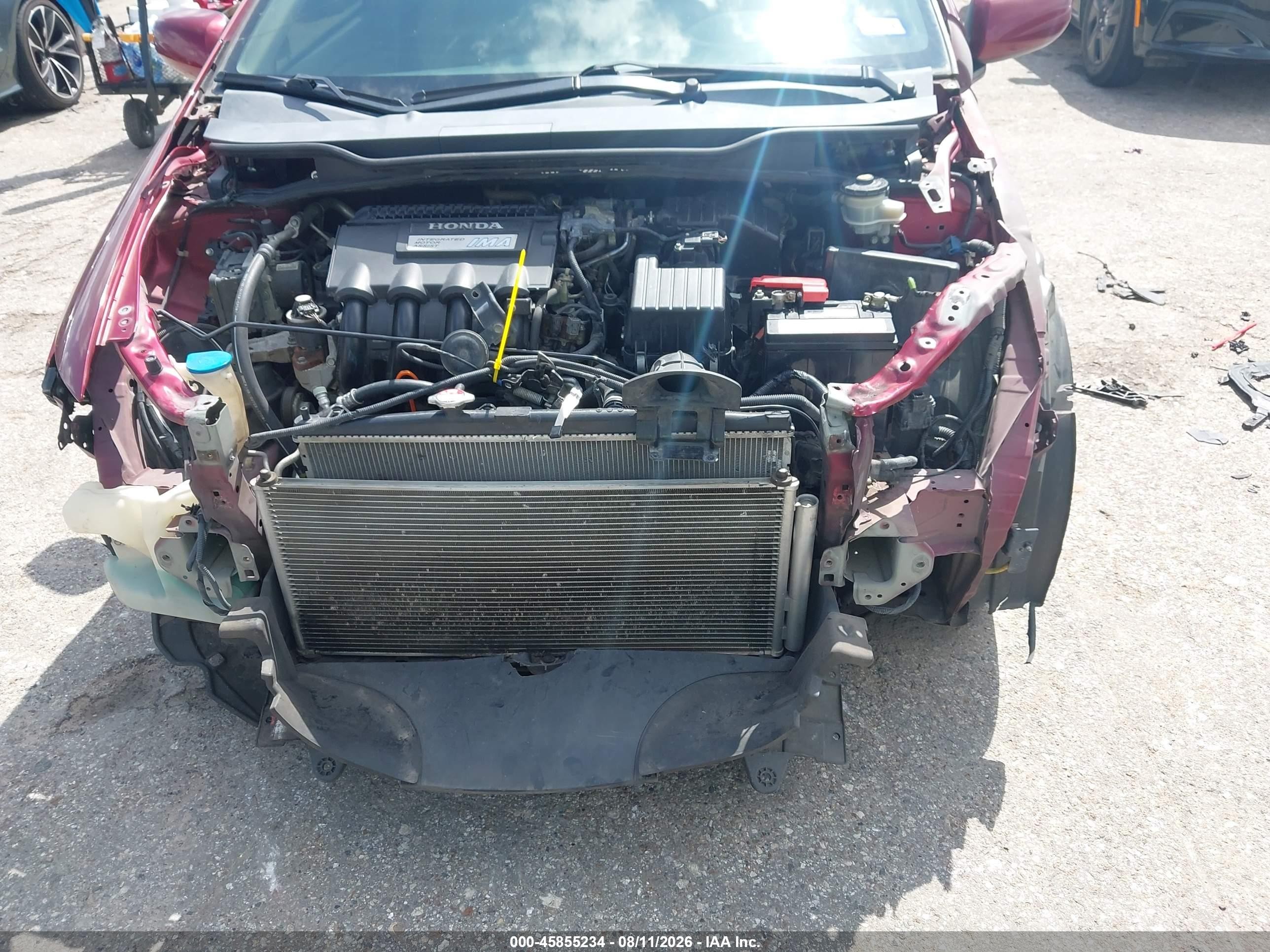 2010 Honda Insight Lx Burgundy vin: JHMZE2H58AS012471