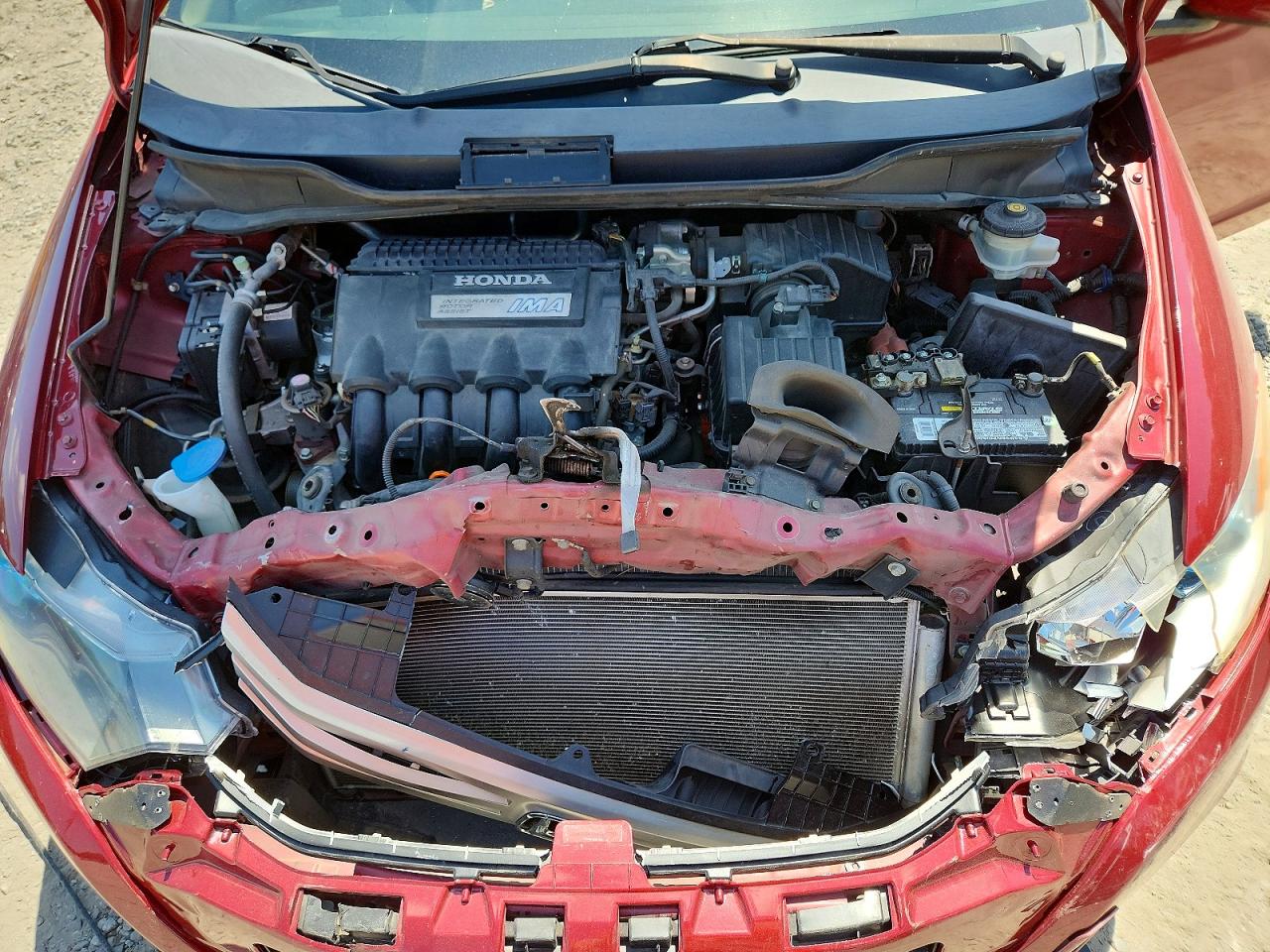 2010 Honda Insight Lx Red vin: JHMZE2H5XAS012293