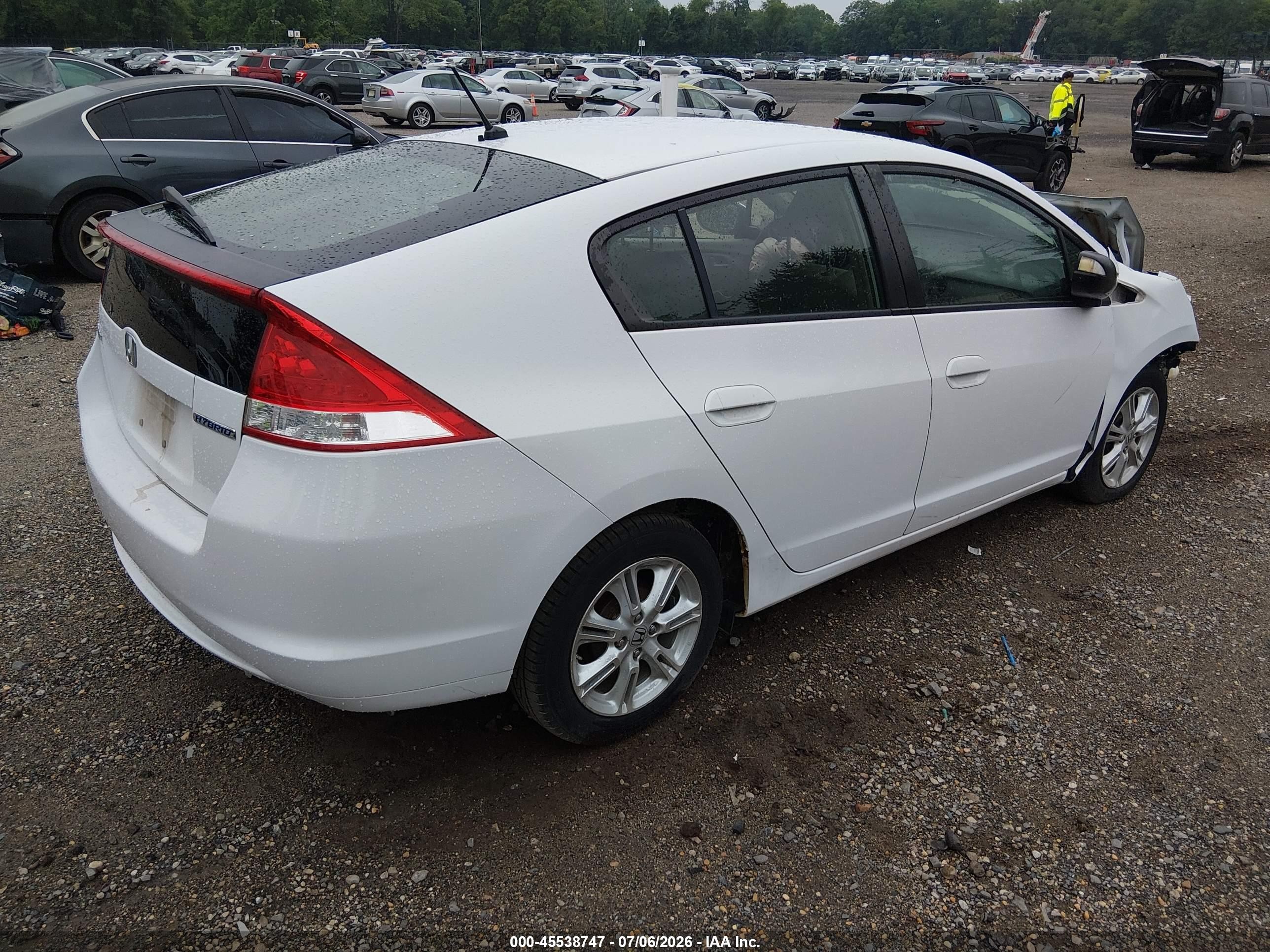 2010 Honda Insight Ex White vin: JHMZE2H70AS012949