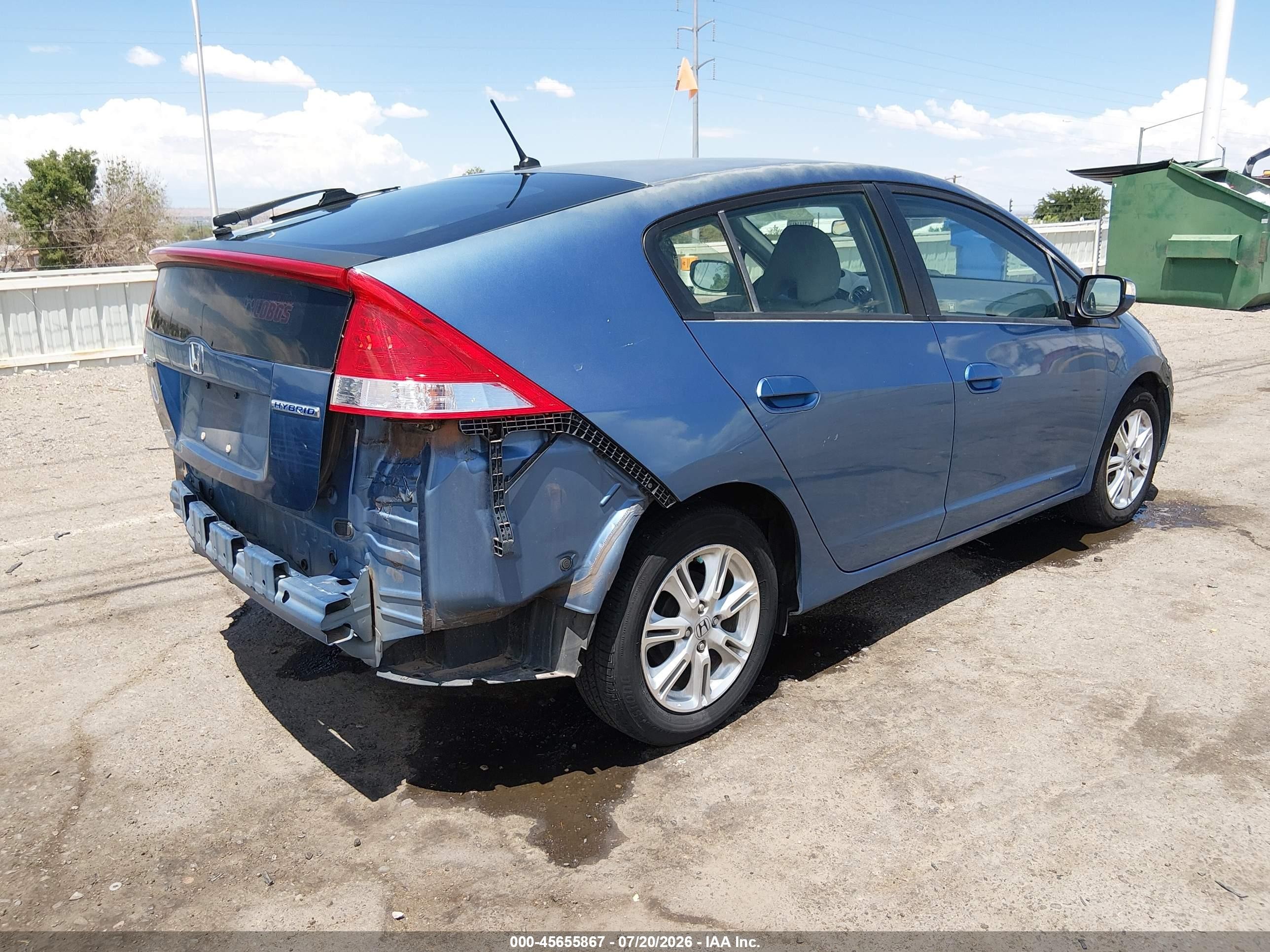 2010 Honda Insight Ex Blue vin: JHMZE2H70AS015110