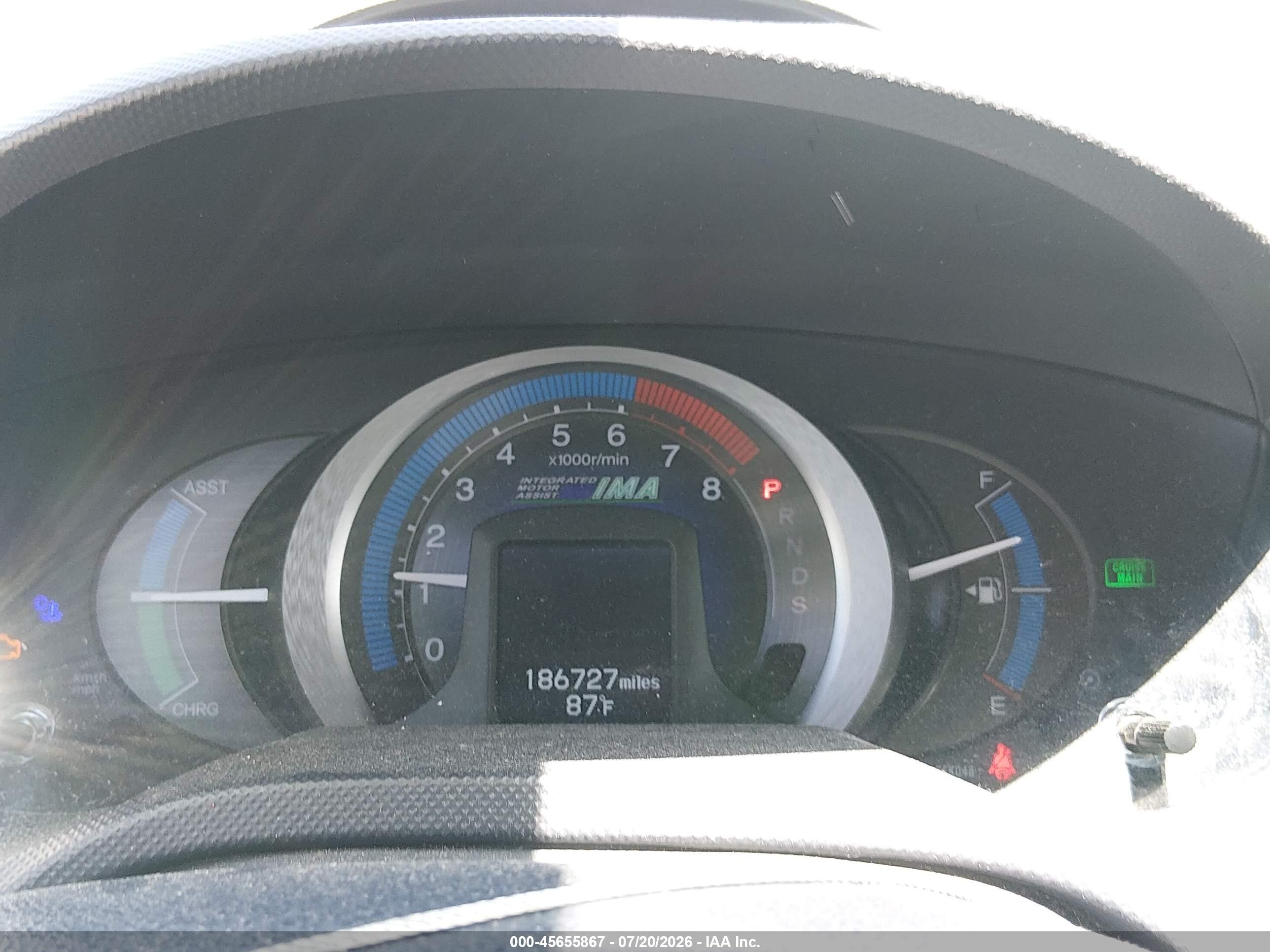 2010 Honda Insight Ex Blue vin: JHMZE2H70AS015110