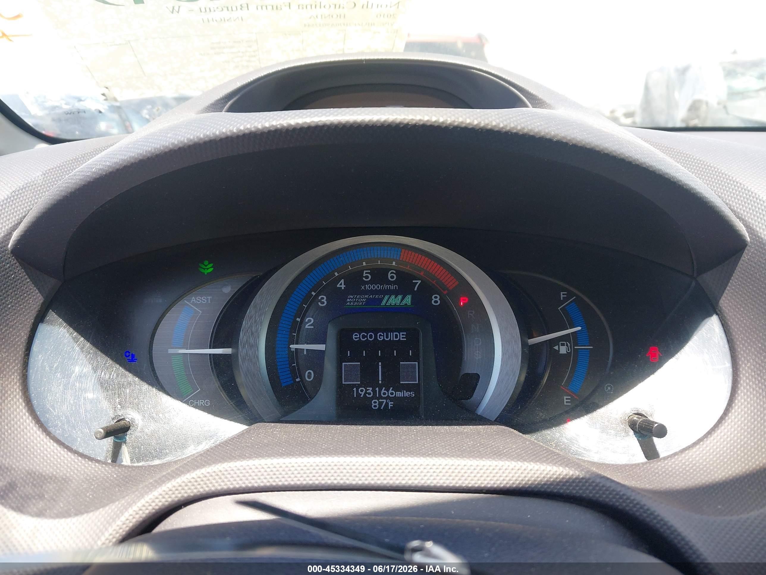 2010 Honda Insight Ex Gray vin: JHMZE2H70AS037544