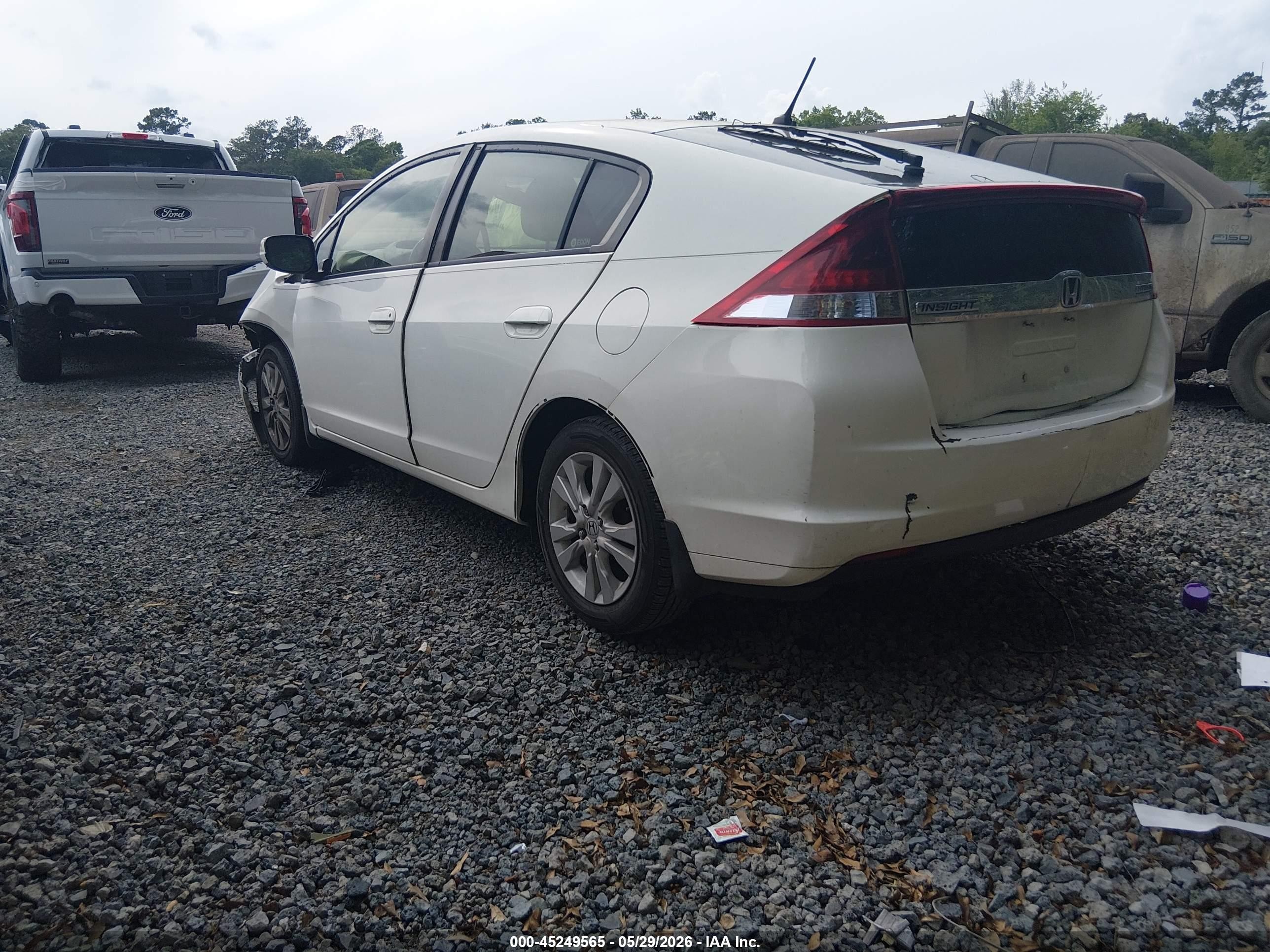 2013 Honda Insight Ex White vin: JHMZE2H70DS006847