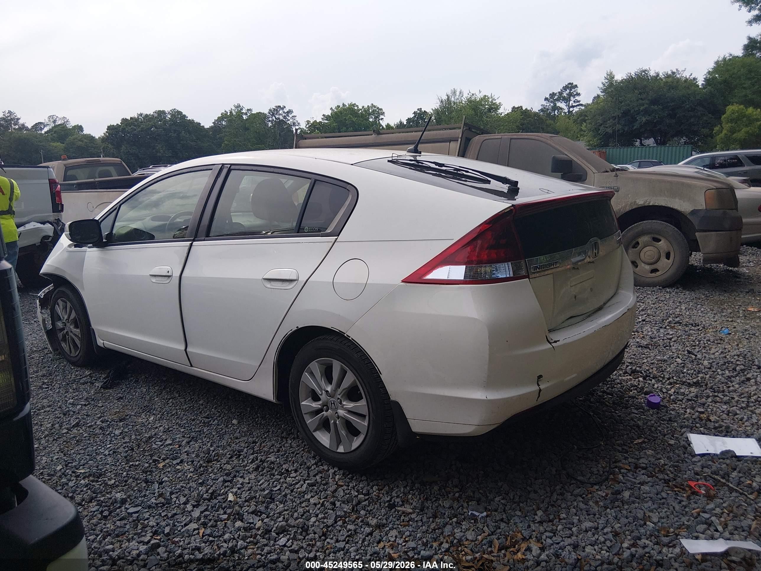 2013 Honda Insight Ex White vin: JHMZE2H70DS006847