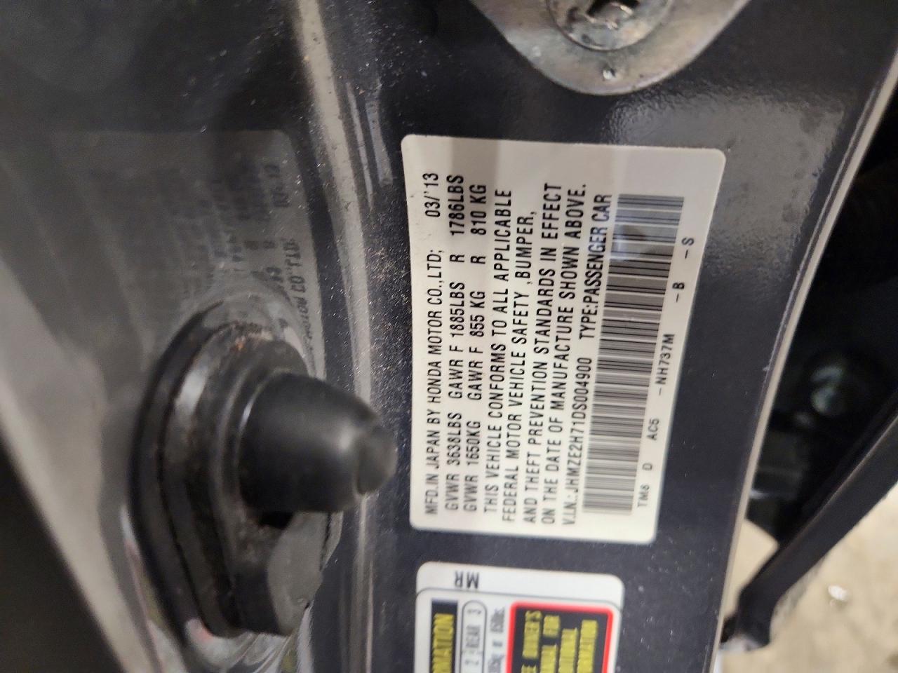 2013 Honda Insight Ex Gray vin: JHMZE2H71DS004900