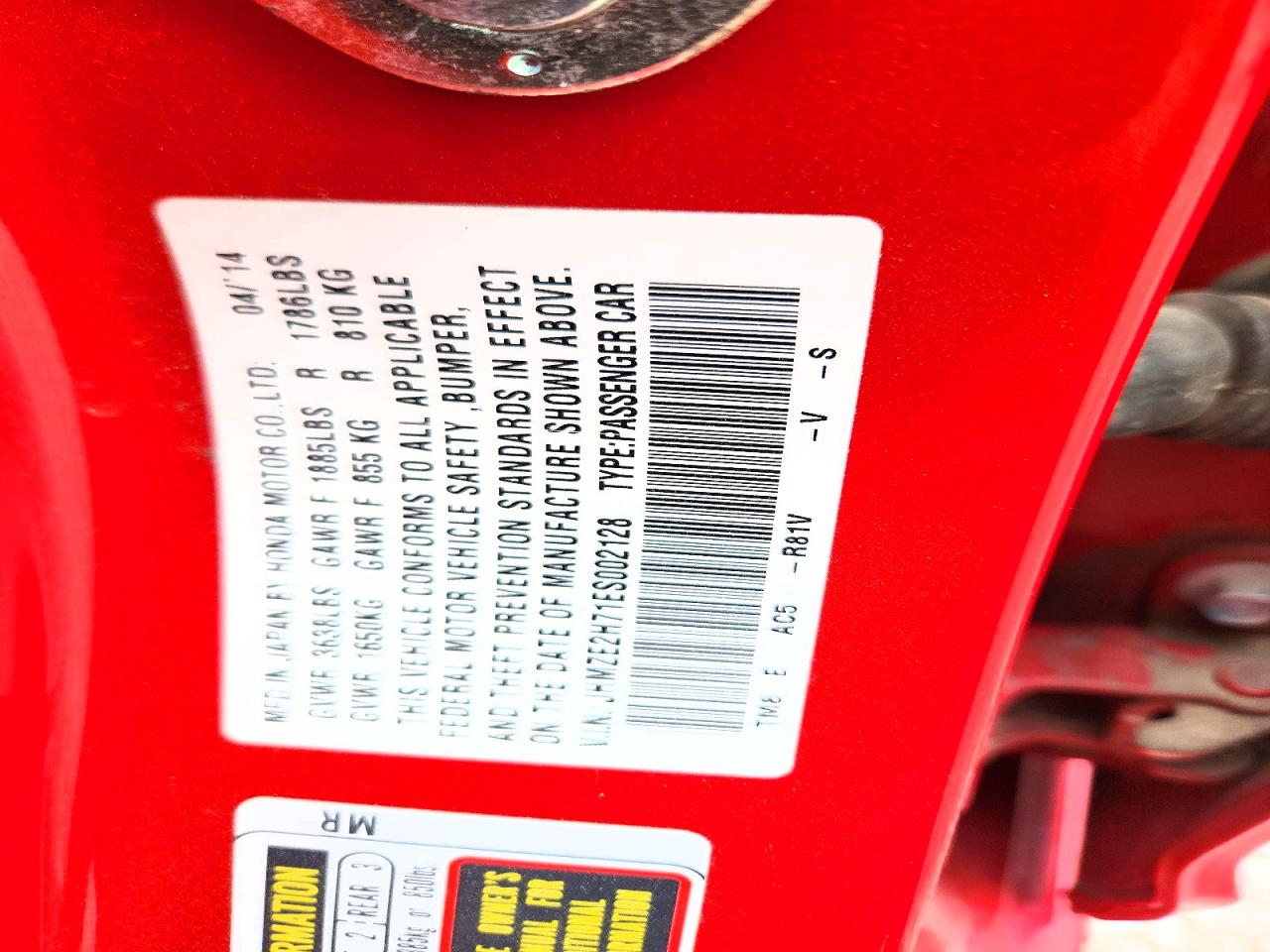 2014 Honda Insight Ex Red vin: JHMZE2H71ES002128