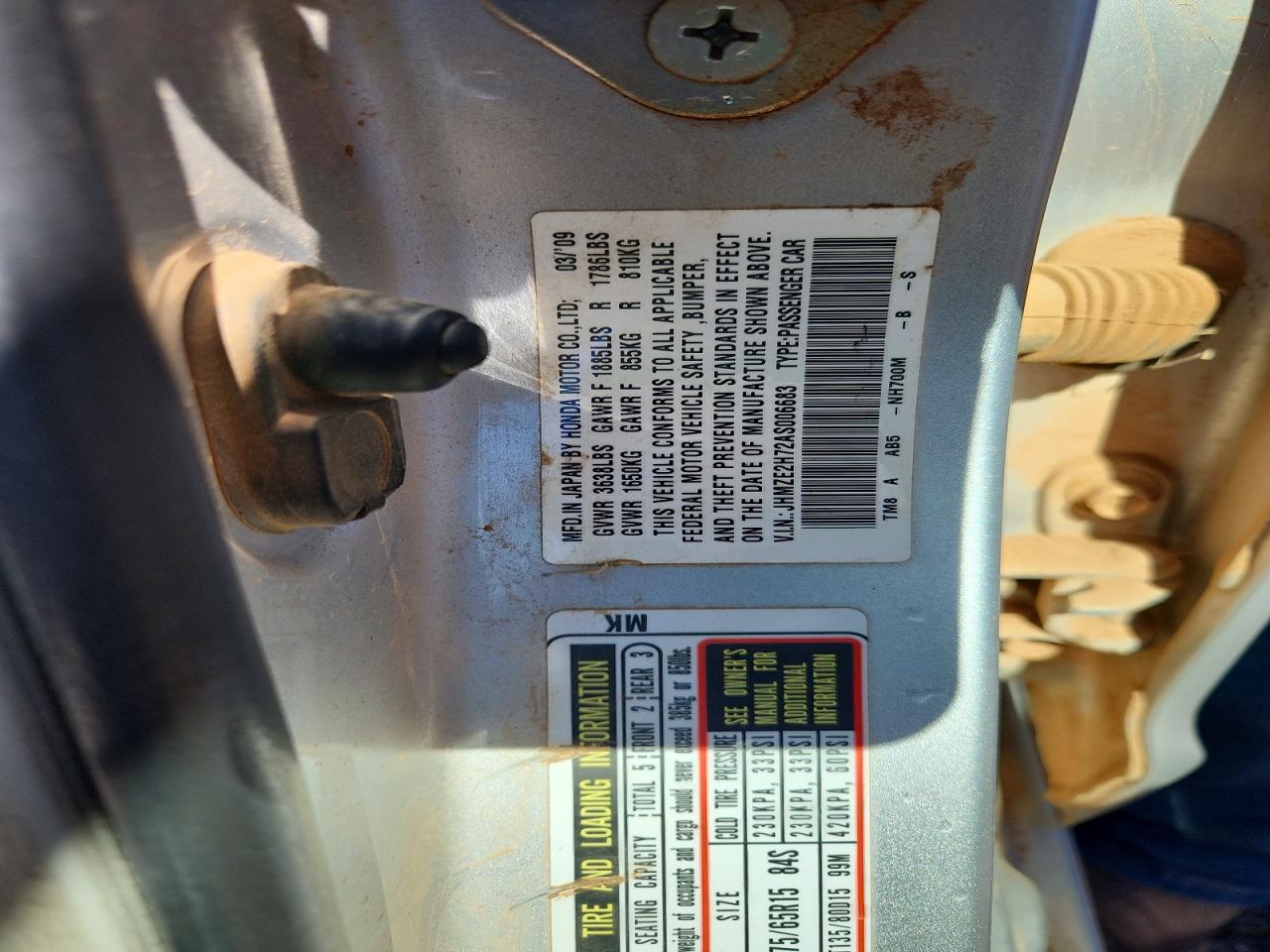 2010 Honda Insight Ex Silver vin: JHMZE2H72AS006683