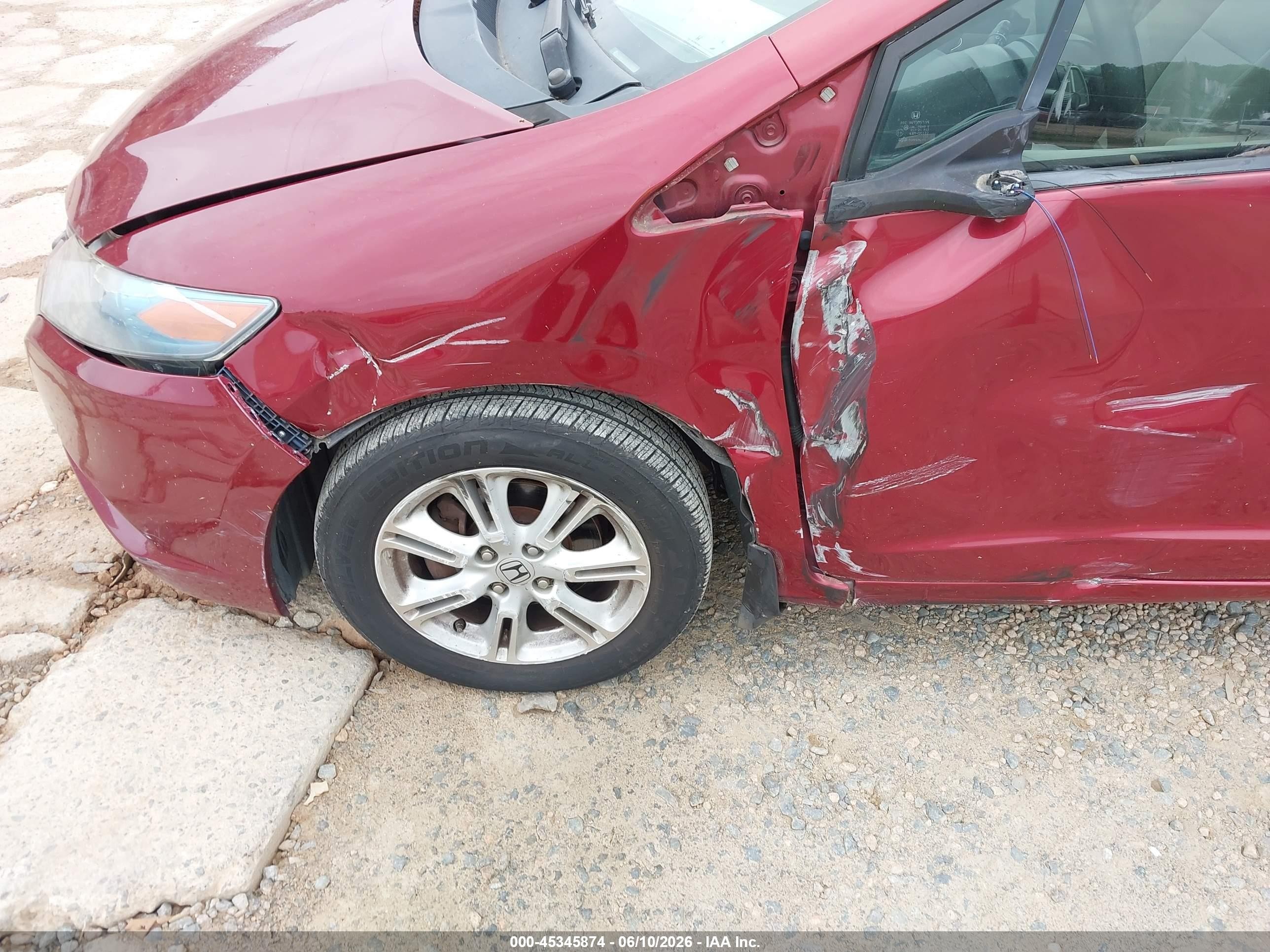 2010 Honda Insight Ex Red vin: JHMZE2H72AS019935