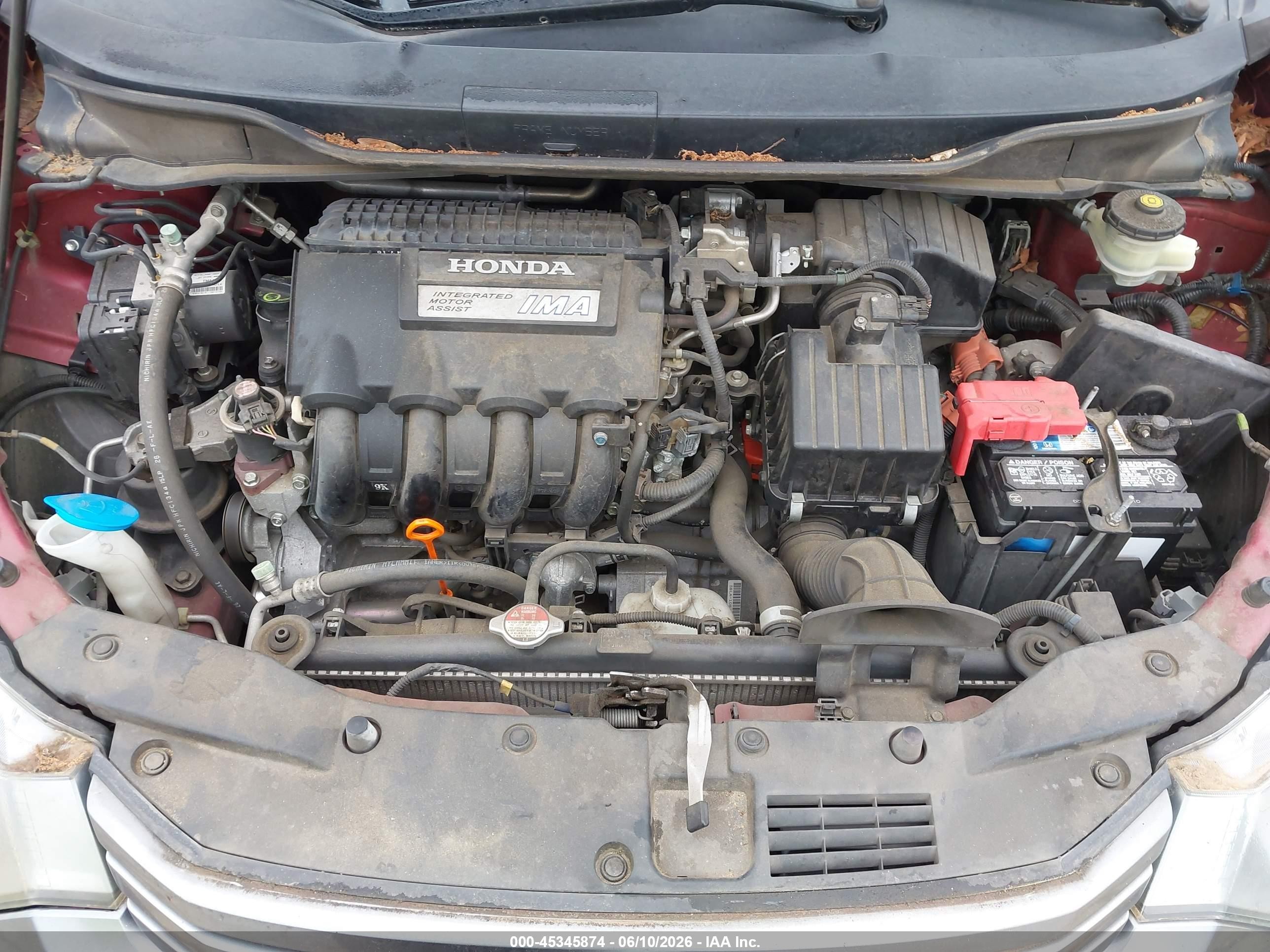 2010 Honda Insight Ex Red vin: JHMZE2H72AS019935