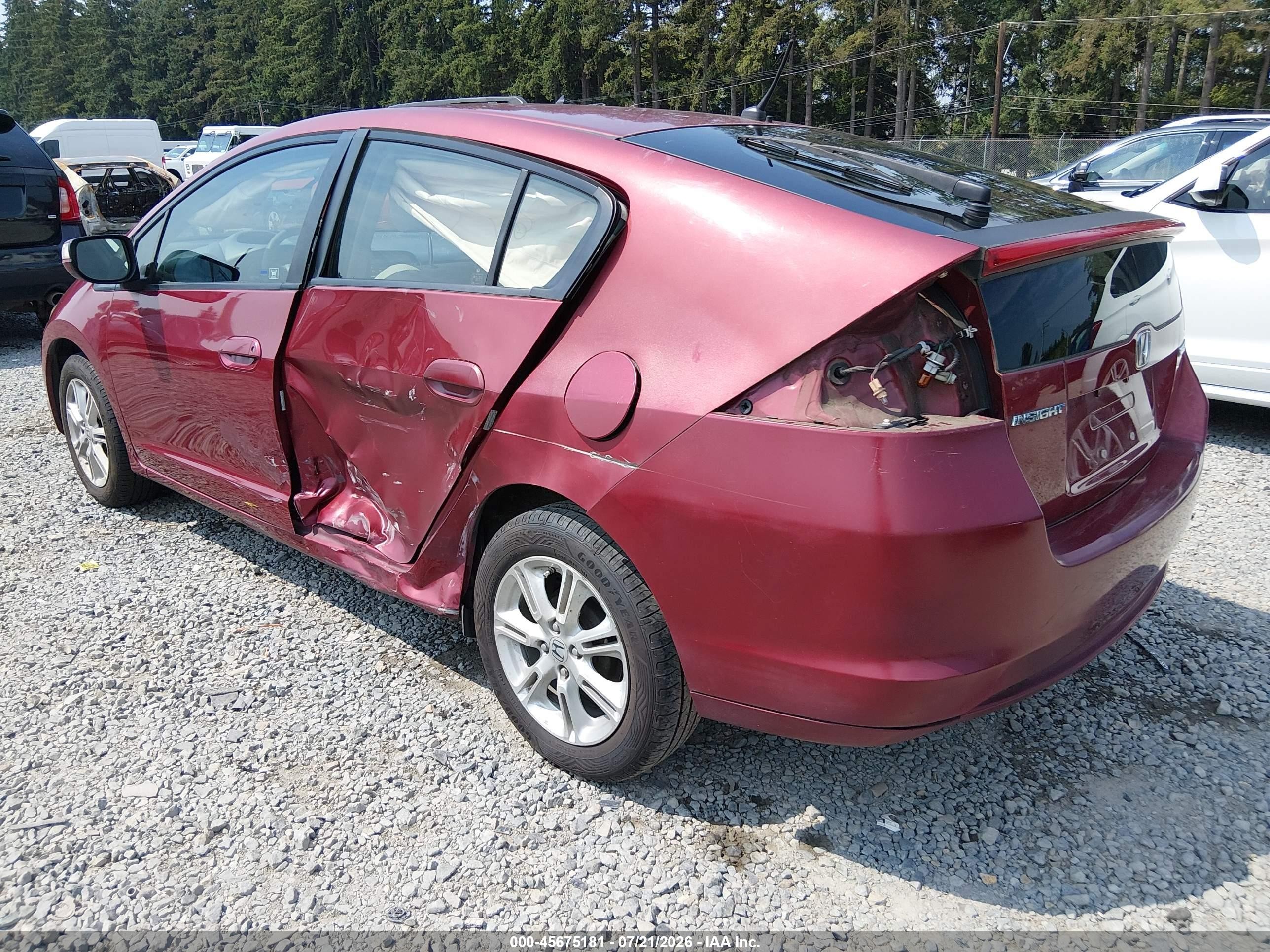 2010 Honda Insight Ex Red vin: JHMZE2H72AS024620