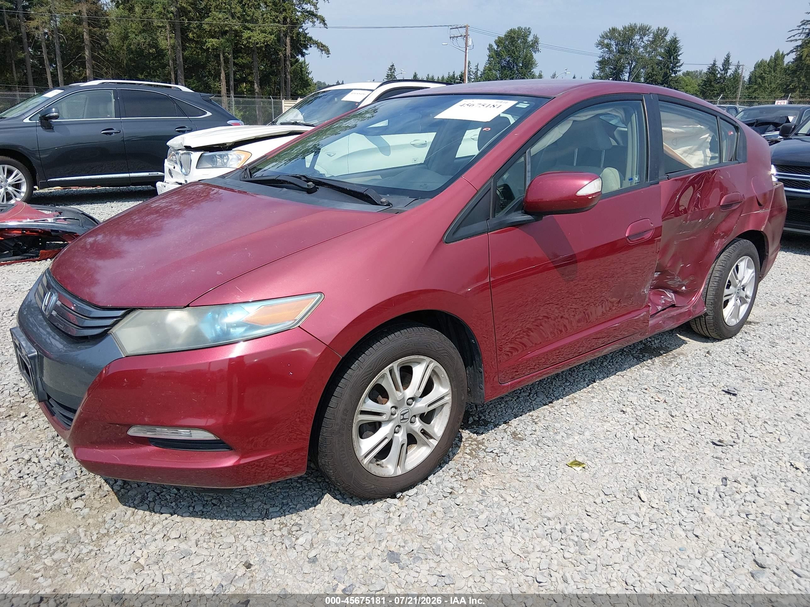 2010 Honda Insight Ex Red vin: JHMZE2H72AS024620