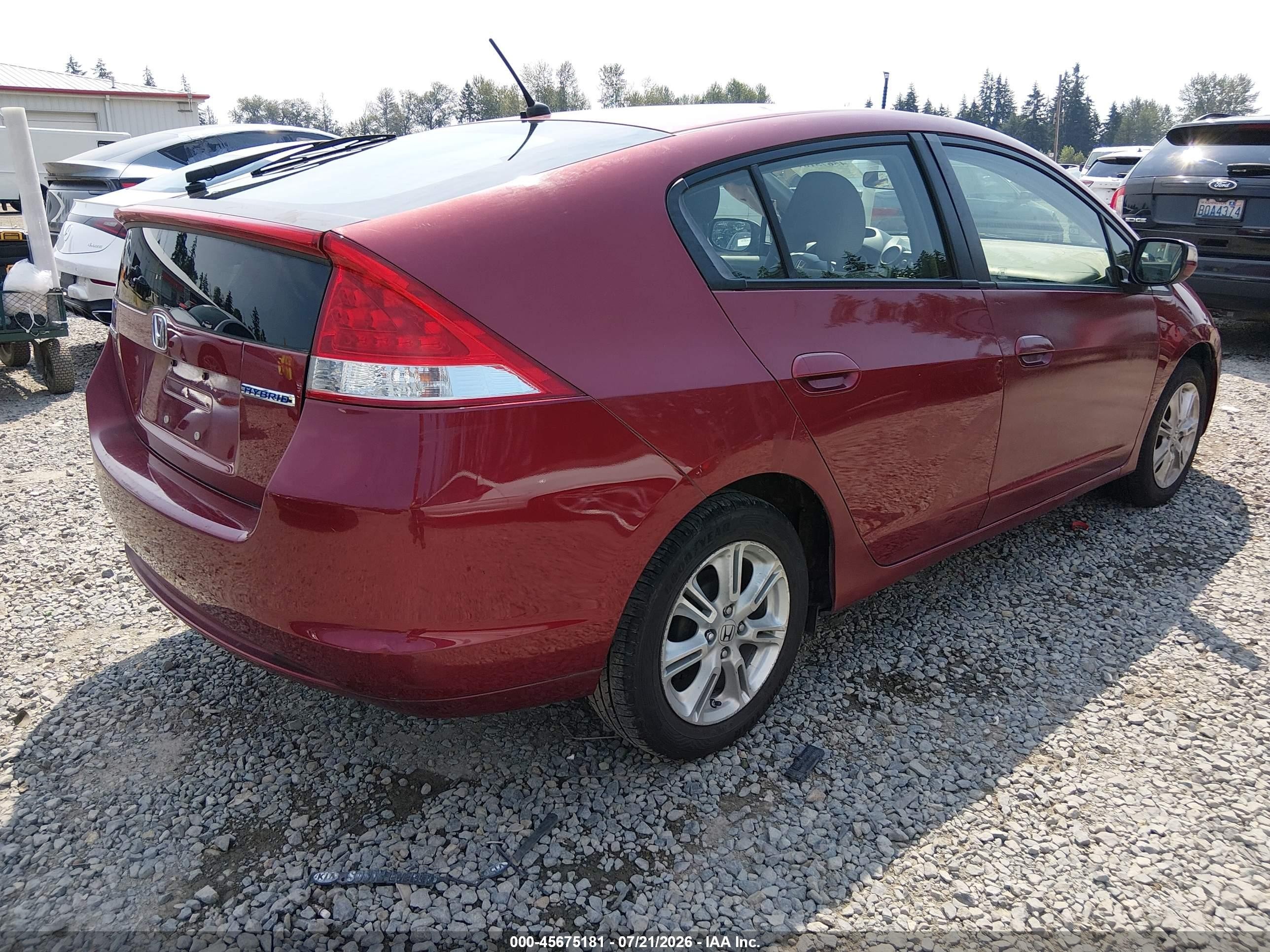2010 Honda Insight Ex Red vin: JHMZE2H72AS024620