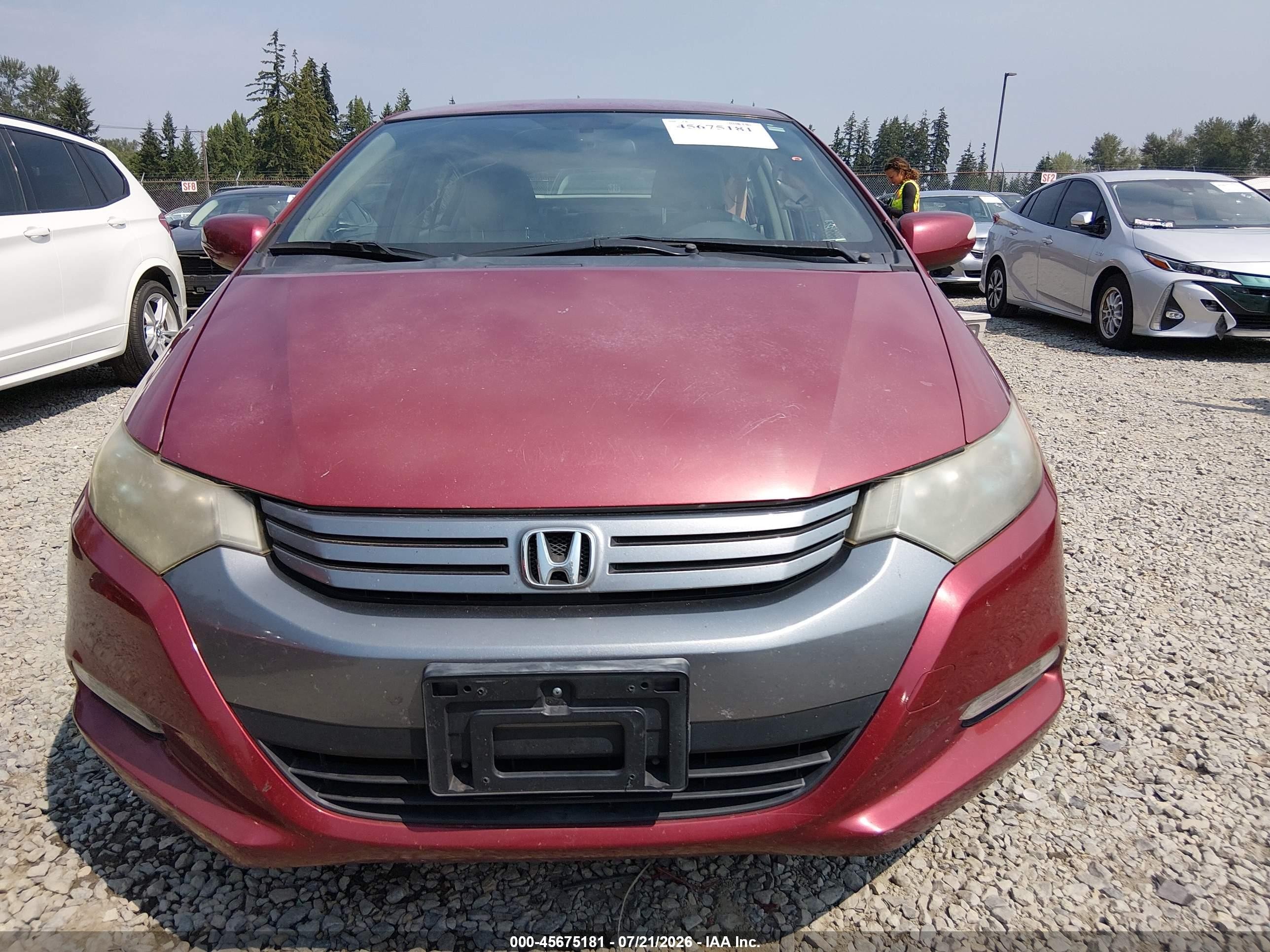 2010 Honda Insight Ex Red vin: JHMZE2H72AS024620