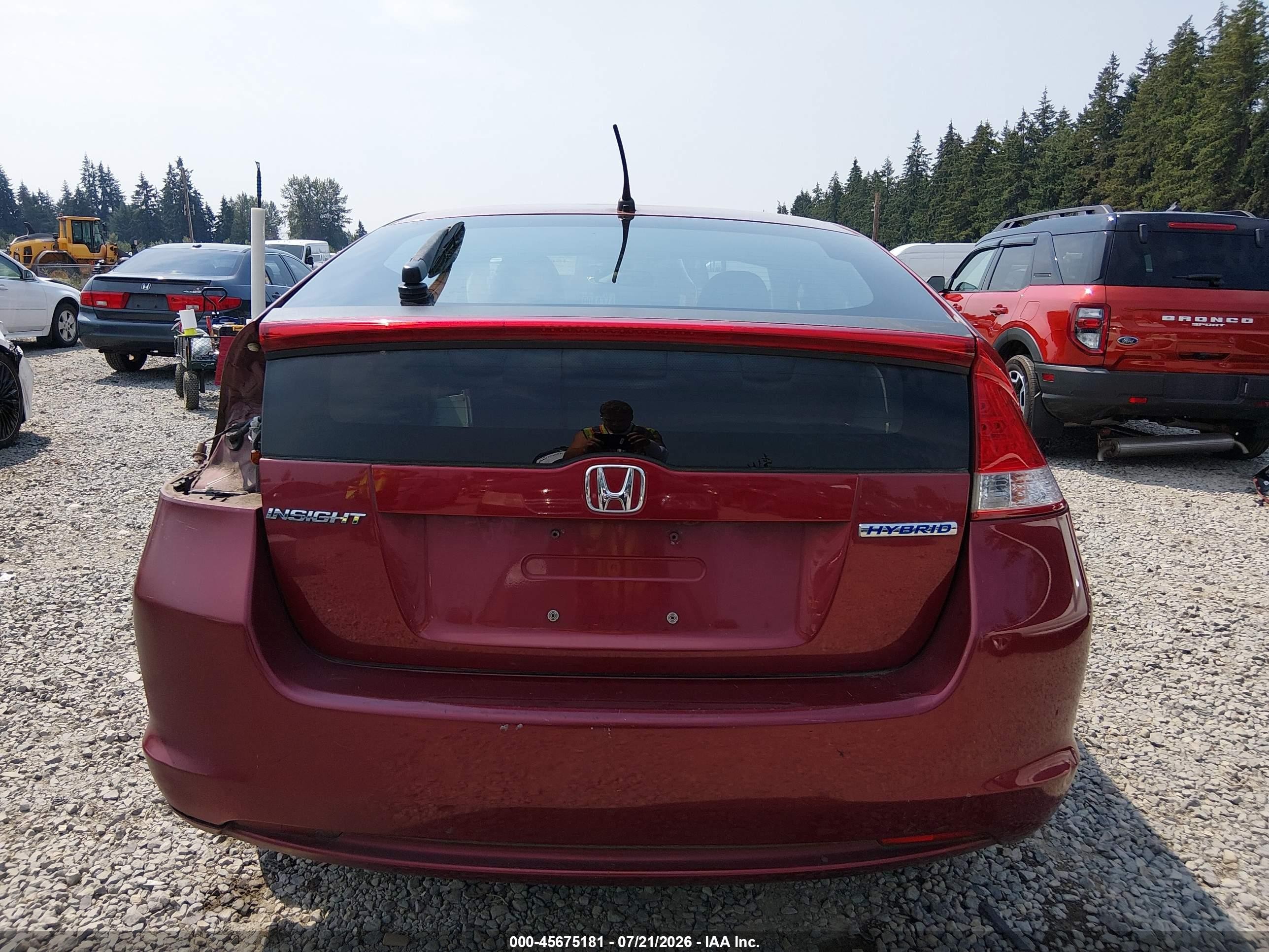 2010 Honda Insight Ex Red vin: JHMZE2H72AS024620