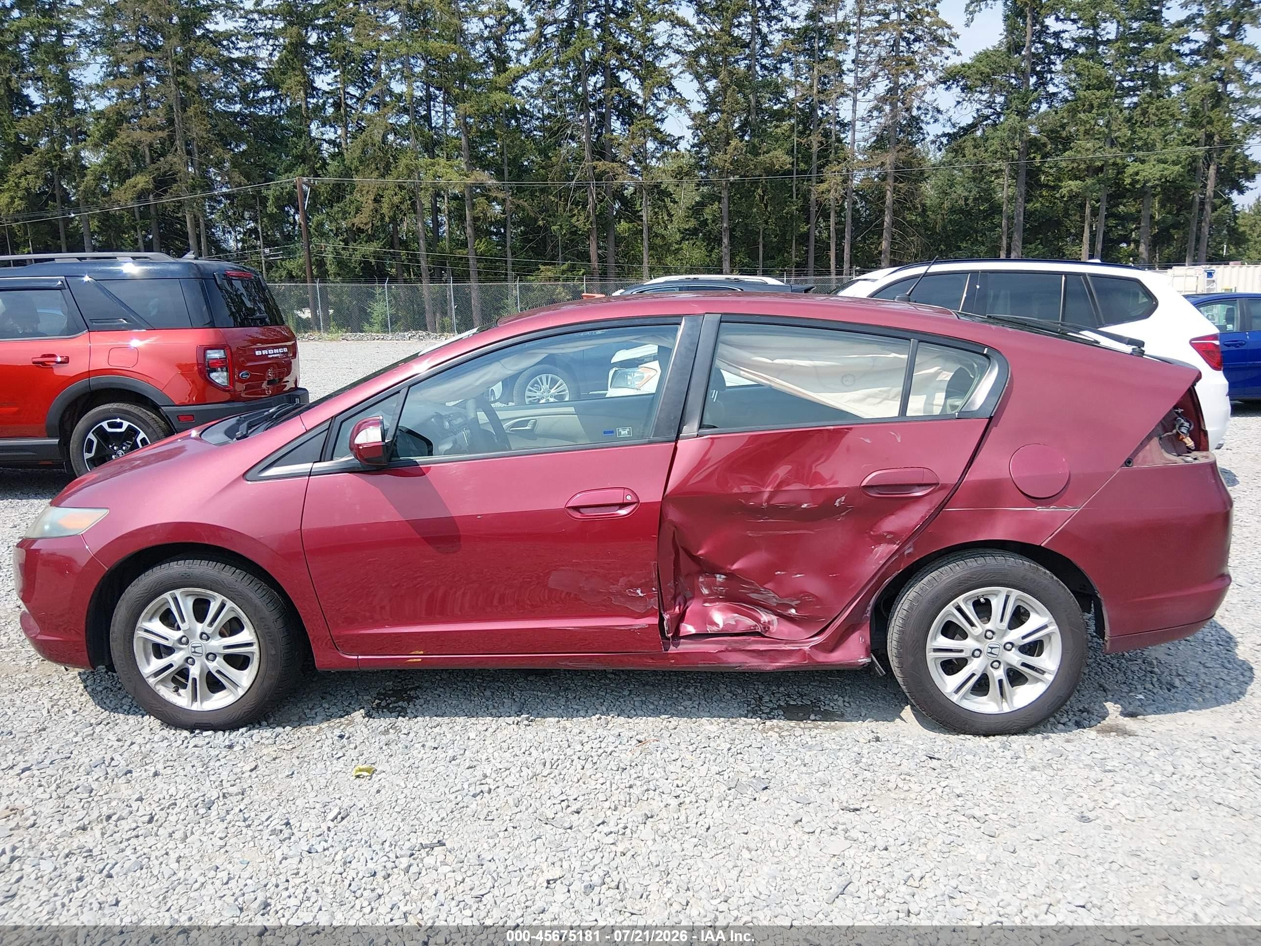 2010 Honda Insight Ex Red vin: JHMZE2H72AS024620