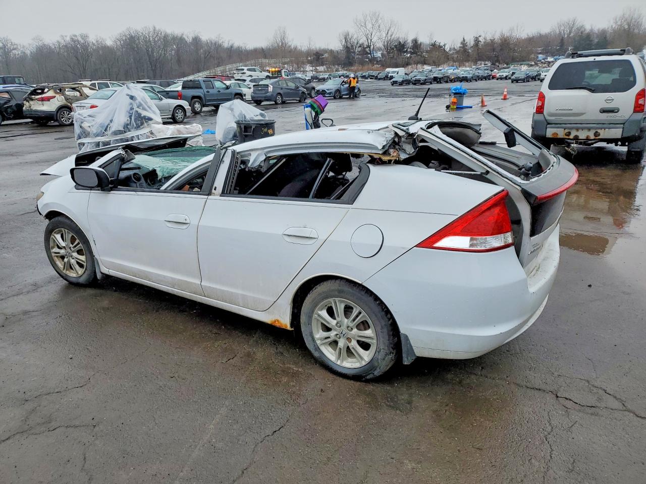 2010 Honda Insight Ex Белый vin: JHMZE2H73AS012881