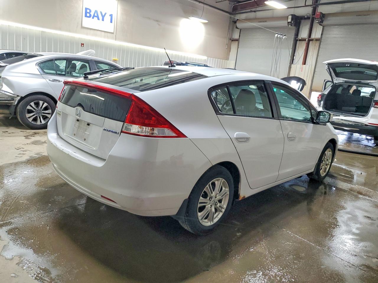 2010 Honda Insight Ex White vin: JHMZE2H73AS038655