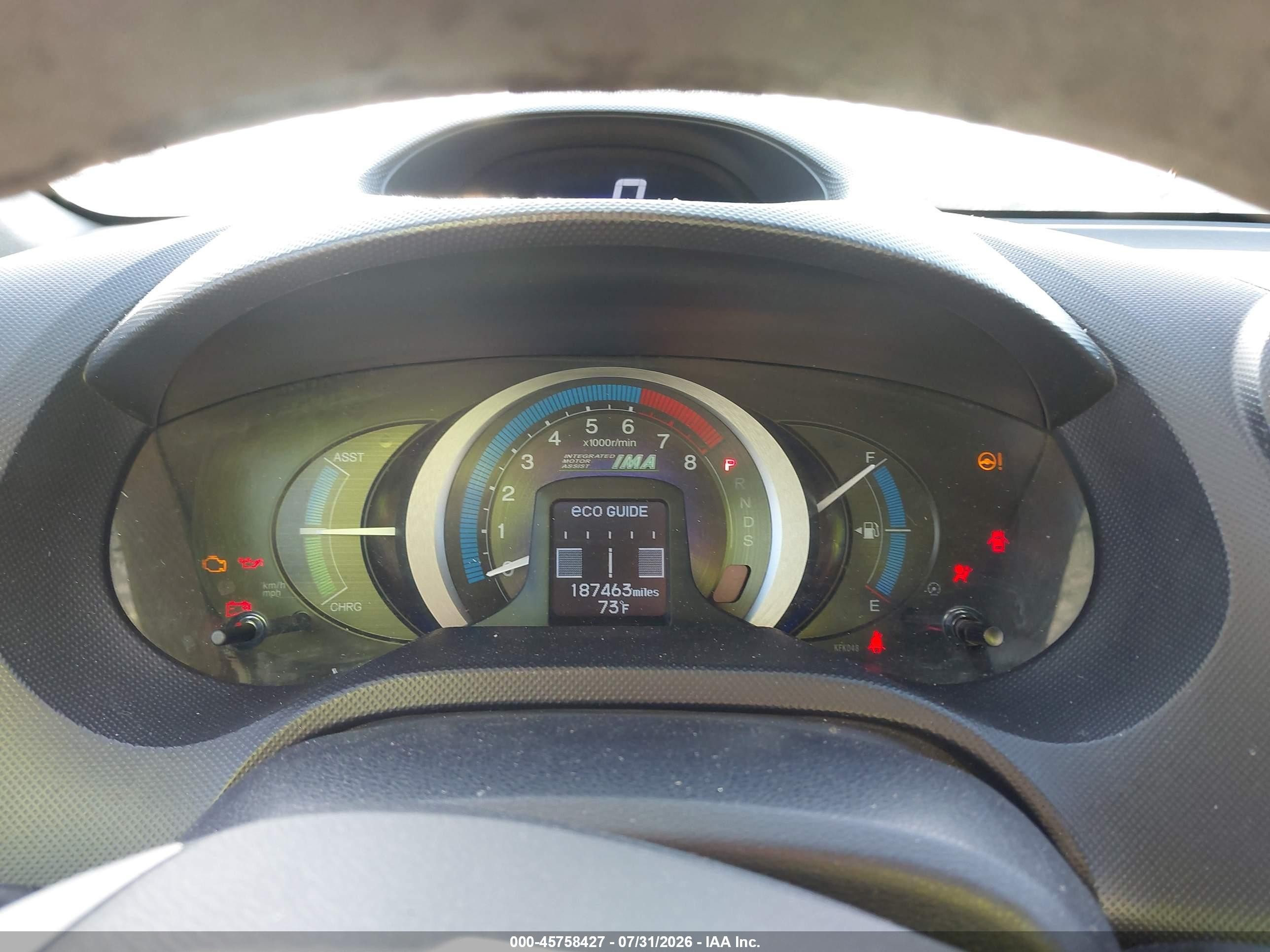 2010 Honda Insight Ex Gray vin: JHMZE2H74AS028944